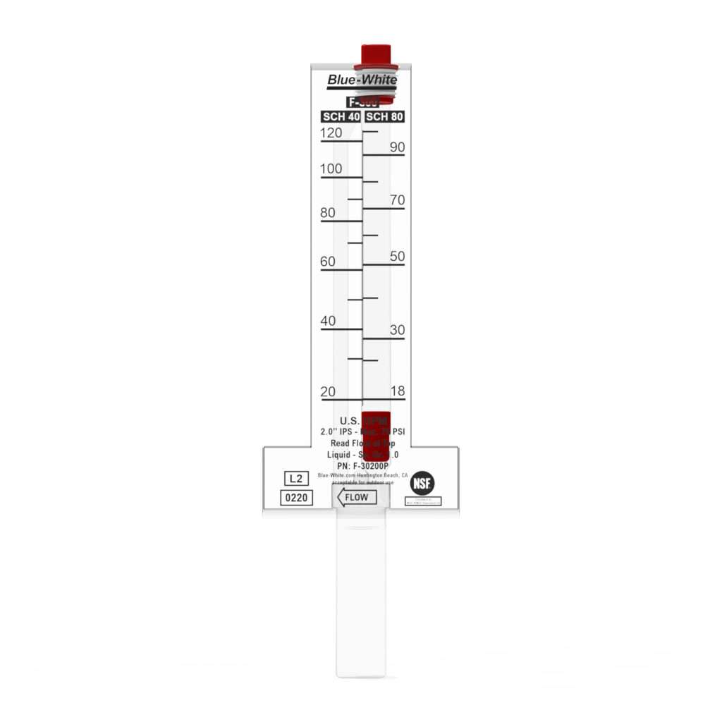 Blue-White Flow Meter, 75 psi Saddle - product image