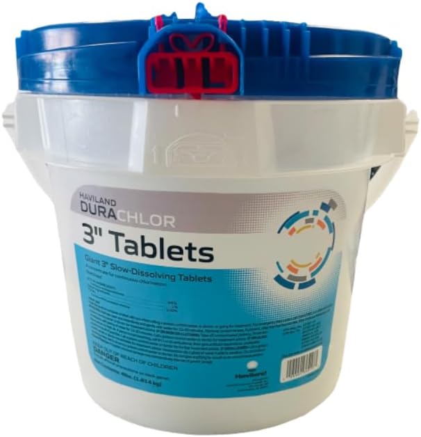 Durachlor 3" Chlorine Tabs, 25 lb Pail C002351-PL25 - product image