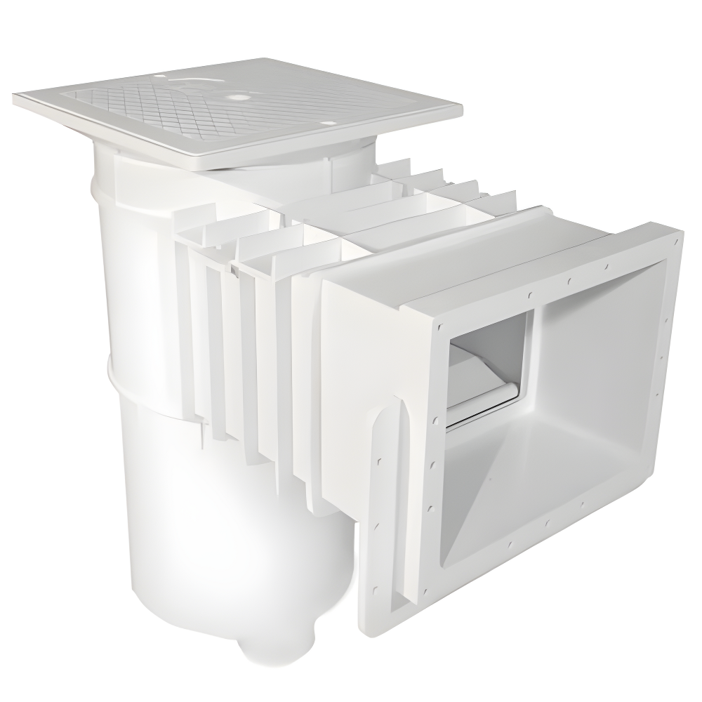 Hayward Vinyl/Fiberglass Auto-Skim Series Skimmer w/Square Cover, 2" Threaded, White SP1084