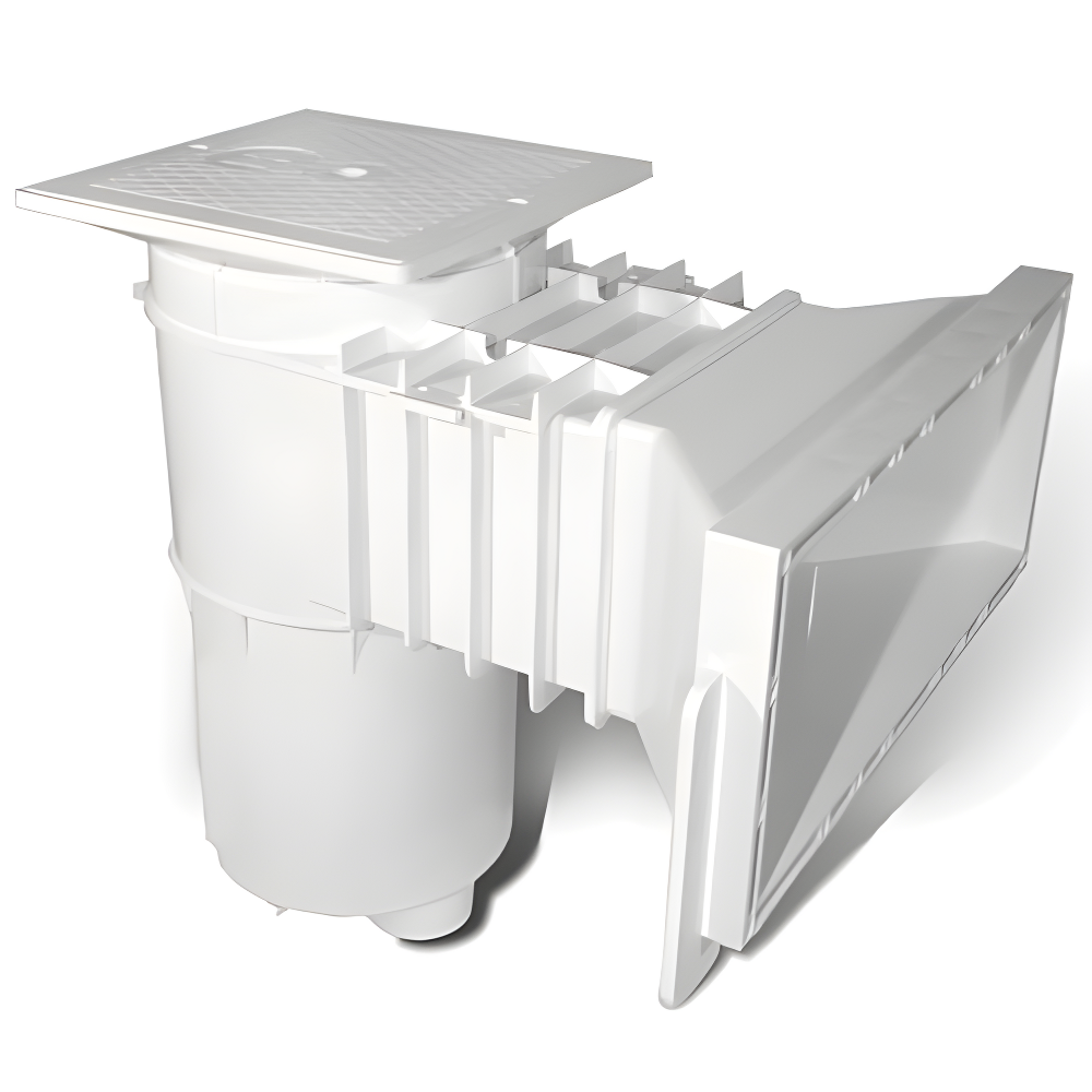 Hayward Auto-Skim 1085 Wide Skimmer, 9-1/4" Throat, 1-1/2" FIP, Square Cover, White | SP10852 - product image