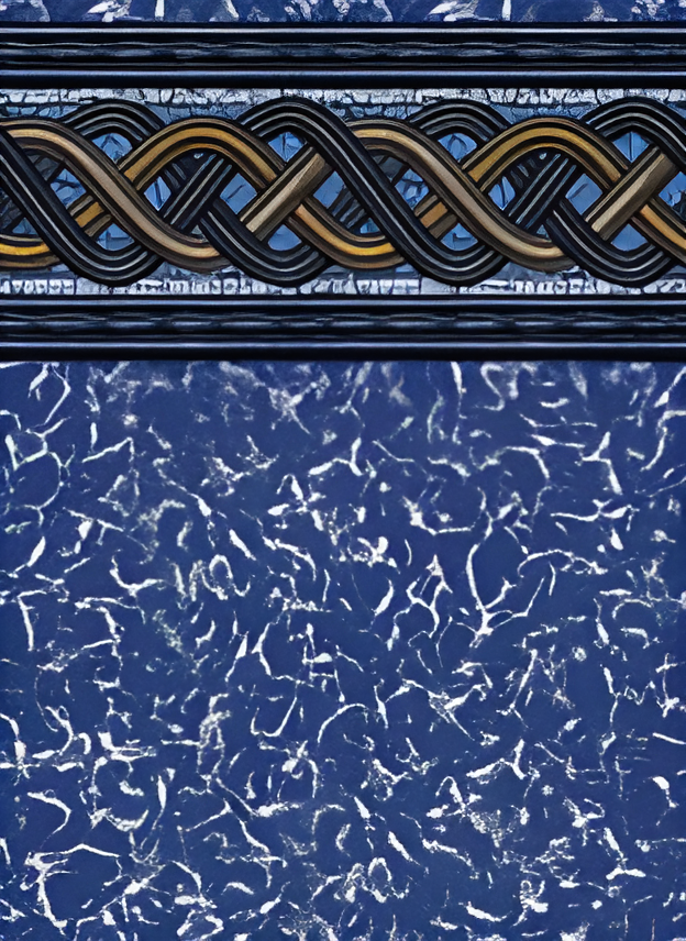 Ocean Blue 15'X24' Oval Crystal Wave Unibead AG Liner 52" Wall | 261524B52