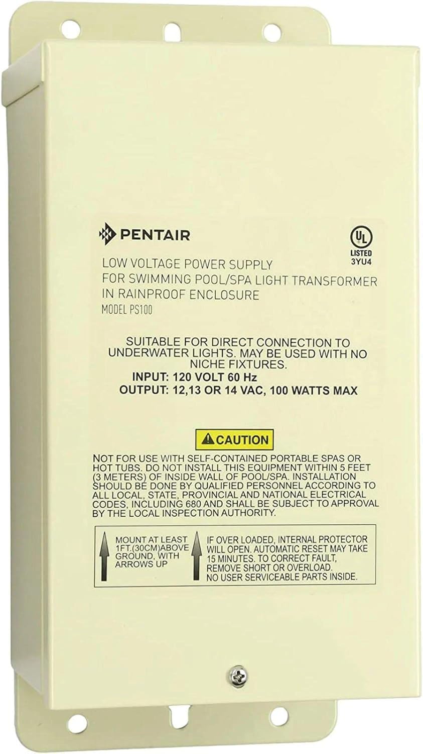 Pentair 100W Pool & Landscape Rated Light Transformer 619962 - product image