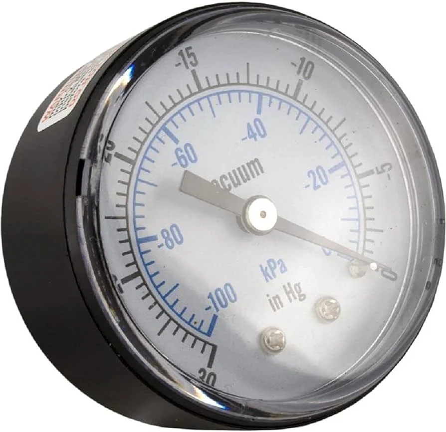 Pentair Gauge VAC BCK MNT 0-30 2"DIAL RES 2051BP4C1V1GR VAC-Mate 0-30 Vacuum Gauge OEM Pentair 2" | R36006 - product image