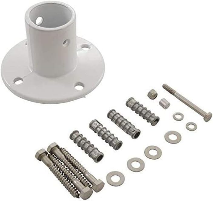 Perma-Cast 5 1/4" Slide Deck Flange 1.90" Tube with Hardware White Aluminum PF-3119-A - product image