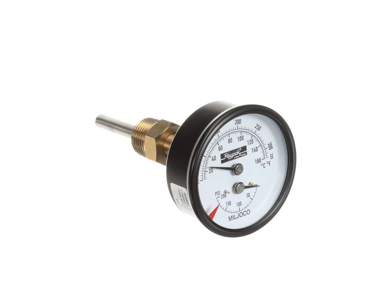 Raypak Temperature & Pressure Gauge 0 to 200 | 014647F