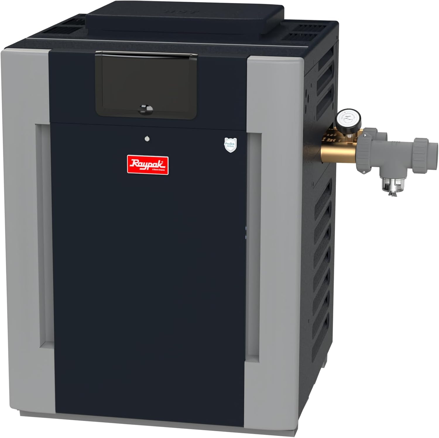Raypak B-R267A-EN-C #26 Digital Low NOx ASME Natural Gas Heater, 266K BTU, Copper Exchanger, 216 lbs, 2” Bronze Headers, ProTek Shield Module 017706 - product image