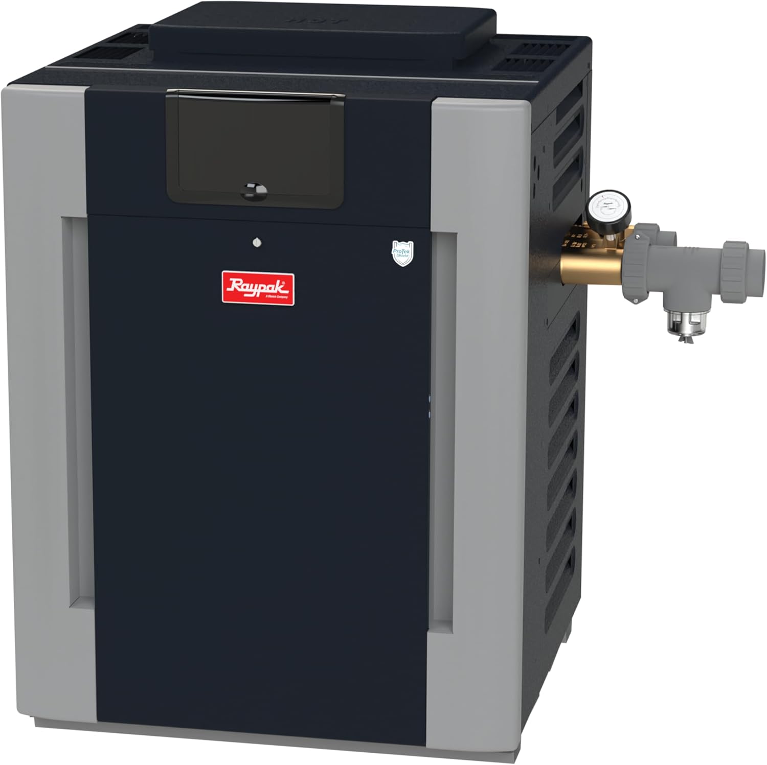 Raypak B-R267A-EN-X #26 Digital Low NOx ASME Natural Gas Heater, 266K BTU, Cupro-Nickel Exchanger, 216 lbs, 2” Bronze Headers, ProTek Shield Mo 017710 - product image