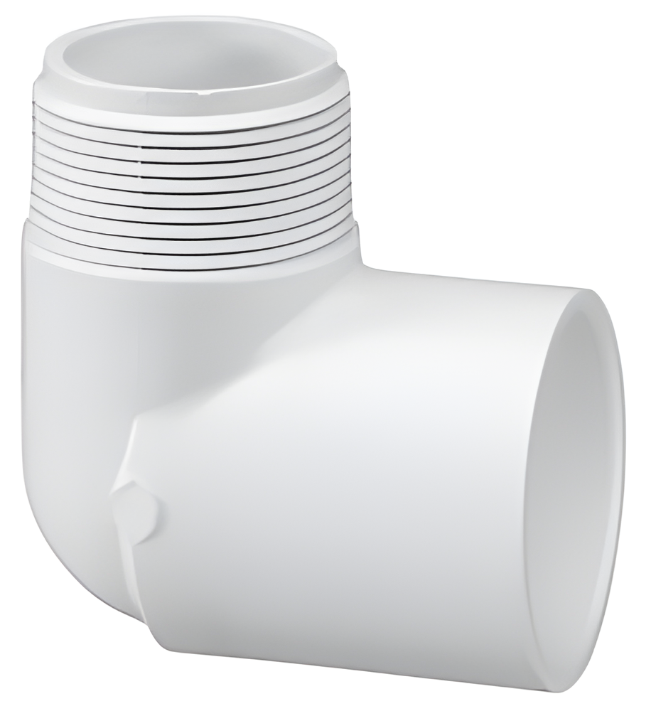 Street Elbow, 1-1/2" MPT x Slip White PVC Schedule 40 90 Degree | 410-015