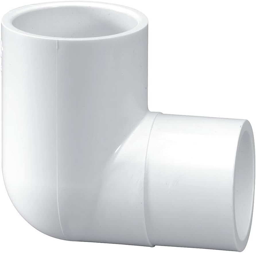 Street Elbow, Spigot x Slip White PVC Schedule 40 90°