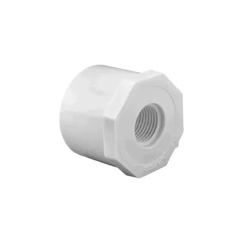 Reducing Bushing, Spigot x FPT White PVC Schedule 40