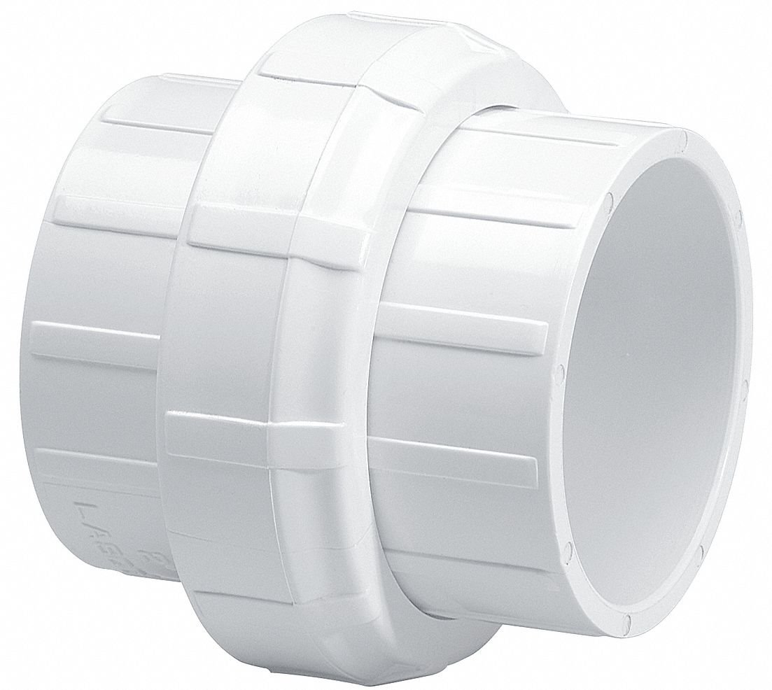 Union, 3" Slip White PVC Schedule 40 O-Ring Type