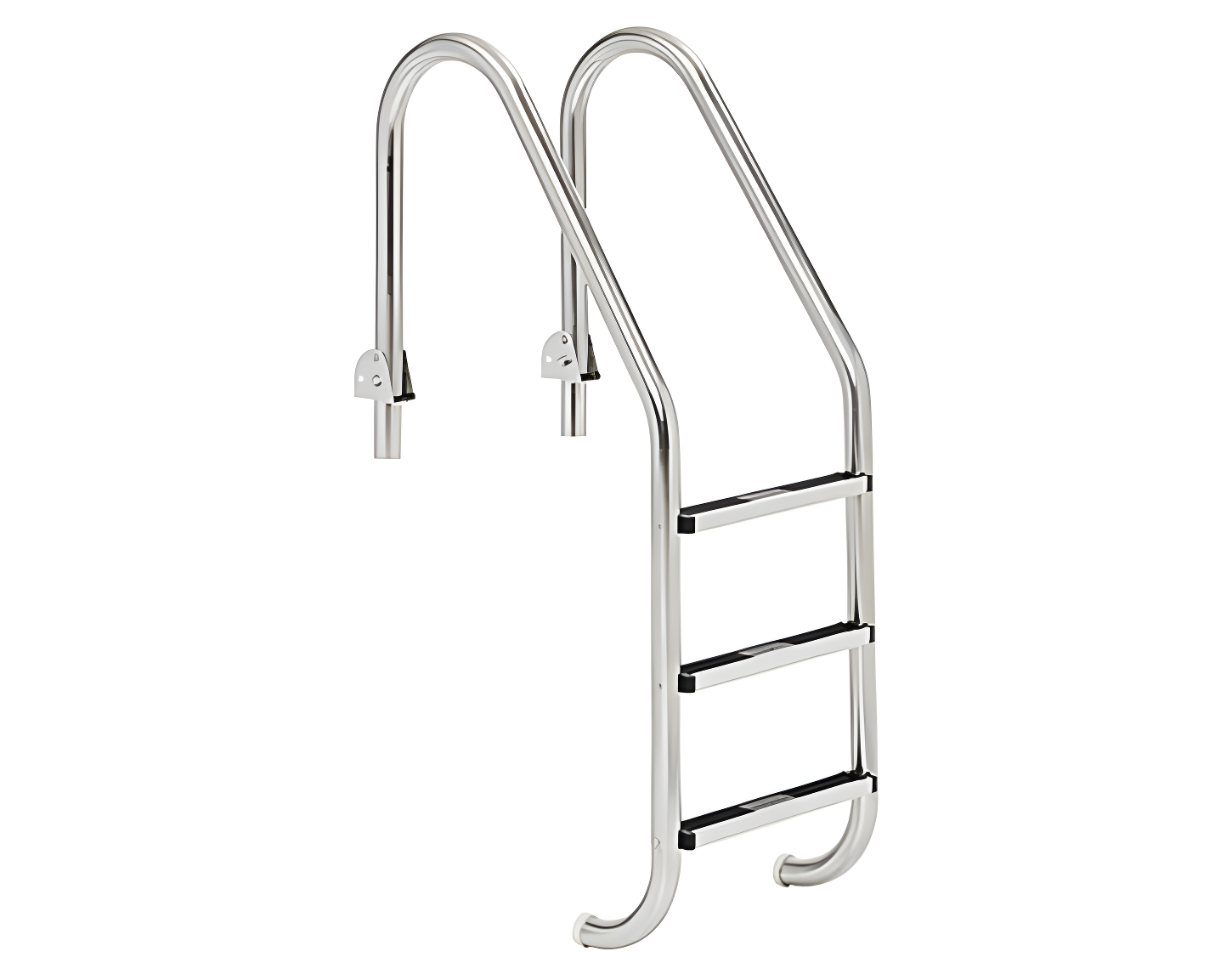 S.R. Smith 20" On Center In-Ground Snap-Lok 3-Tread Ladder With Hinged Snap-Lok For Auto Covers - Cycolac Treads SLF-24E-3B - product image