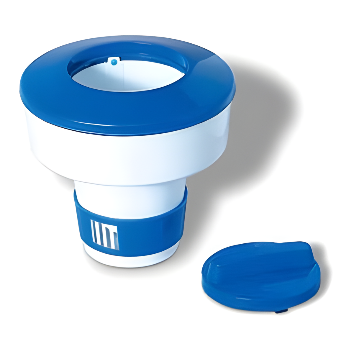 Swimline HydroTools Floating Chemical Dispenser, Blue & White, for Use with 3" Tabs or 1" Tablets, Holds Up to 3lbs 8725 - product image
