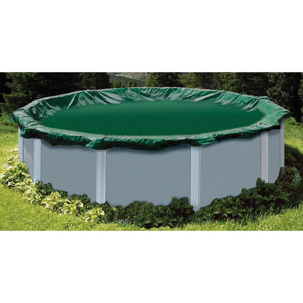 Swimline RipStopper 30' Round Above Ground Winter Pool Cover, 4' Overlap, Green/Black, 15 Year Warranty | RIG30