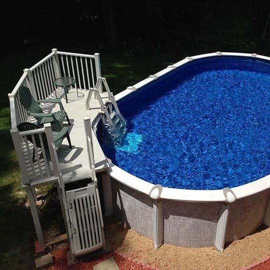 VinylWorks Canada Vwc 5'x13.5' Resin Fan Deck for Abg Pools Deck, Posts, Rails, Steps & Gate Included FD-T - product image