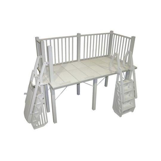VinylWorks Canada Vwc 5'X10' Resin Side Desk Kit - Includes Deck, Posts, Rails, Steps, And Gate For Any Abobe Ground Pool. Designed For Oval Pool RD-T - product image