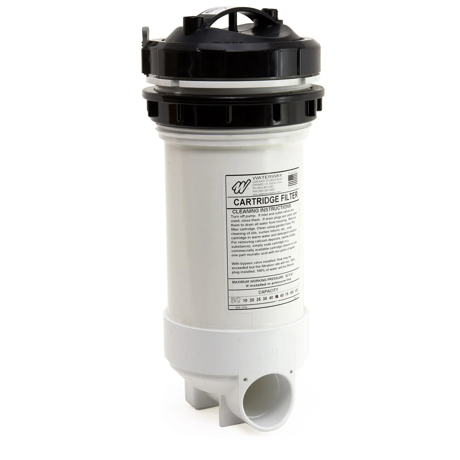Waterway 50 SF 2" Top Load Filter W/Bypass 50SQ Cartridge Filter 2IN Top Load w/ Bypass | 502-5010 - product image