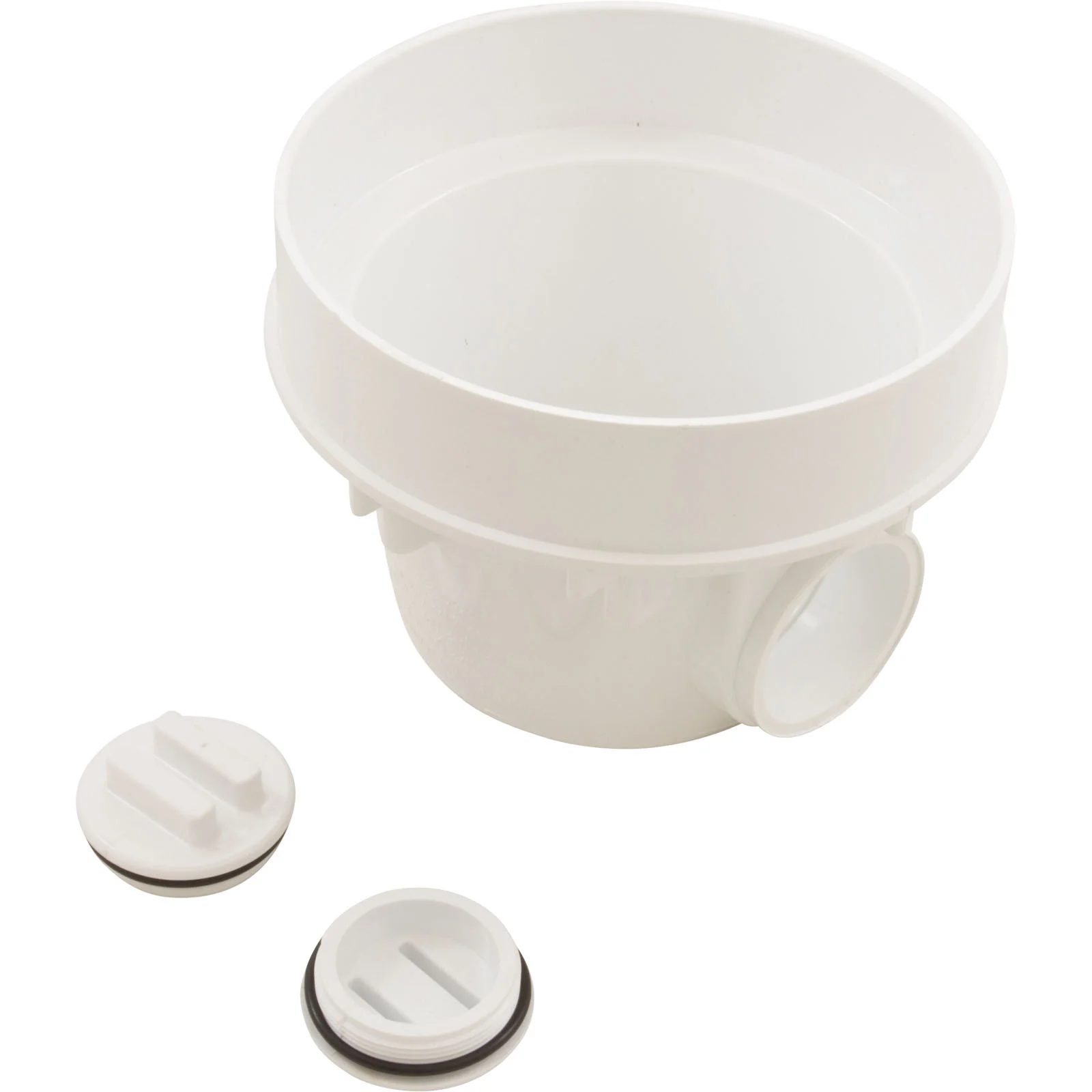 Waterway 8" Round Sump Body, 2" Slip x 2" Slip, White, Concrete | 672-2550