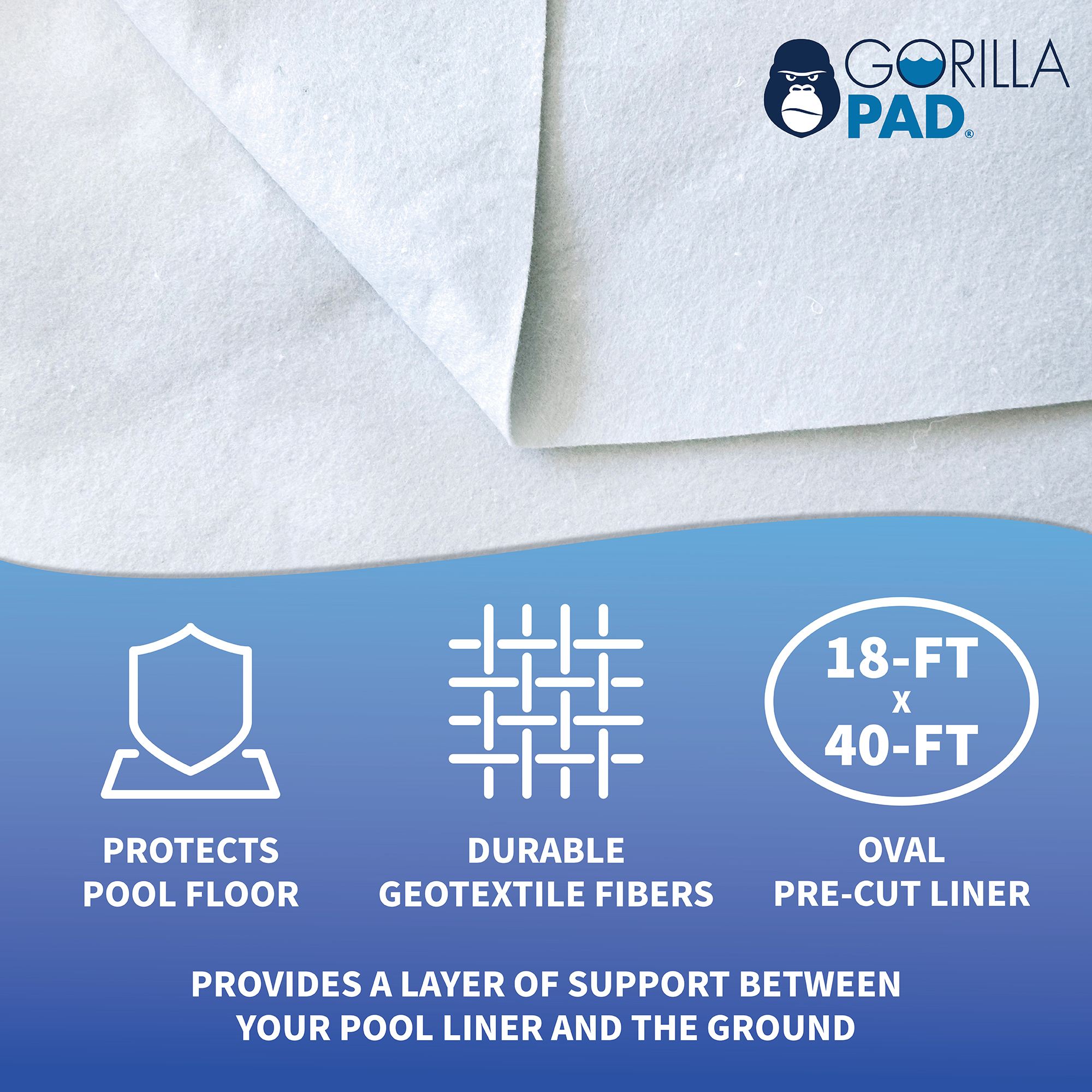 18-ft x 40-ft Oval Gorilla Pool Floor Padding | NL136 image 2