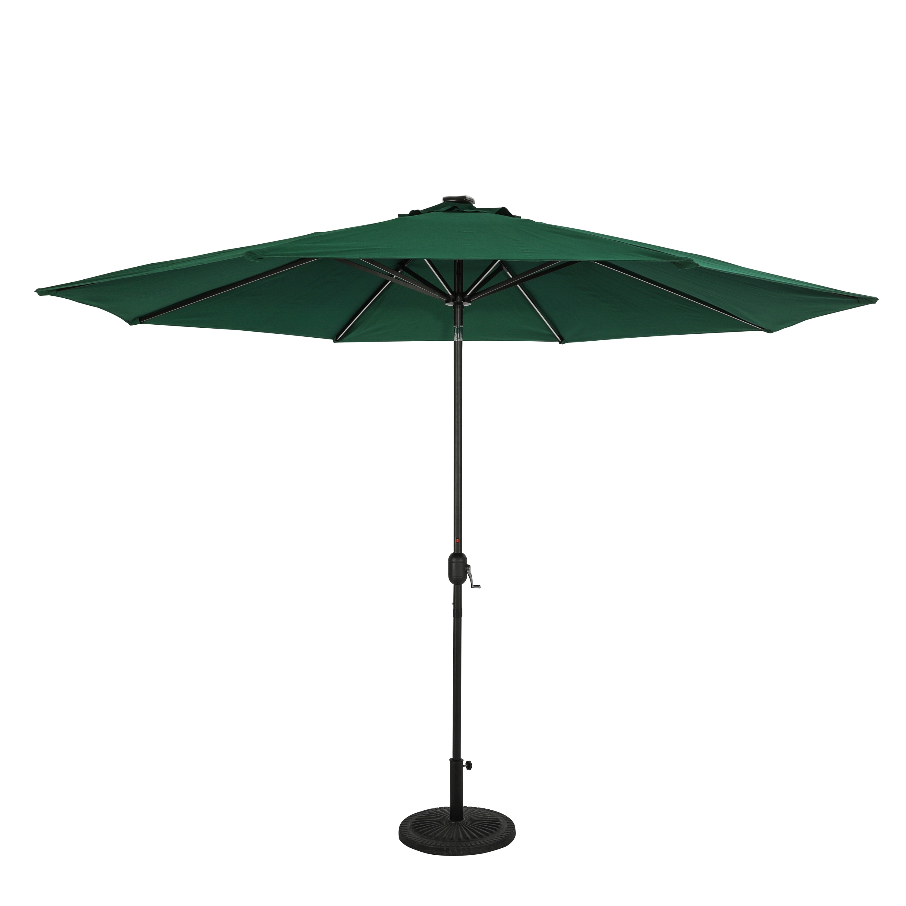 Calypso 11-ft Octagon Market Umbrella with Solar LED Lights - Hunter Green - Breez-Tex Canopy | NU6856 - product image
