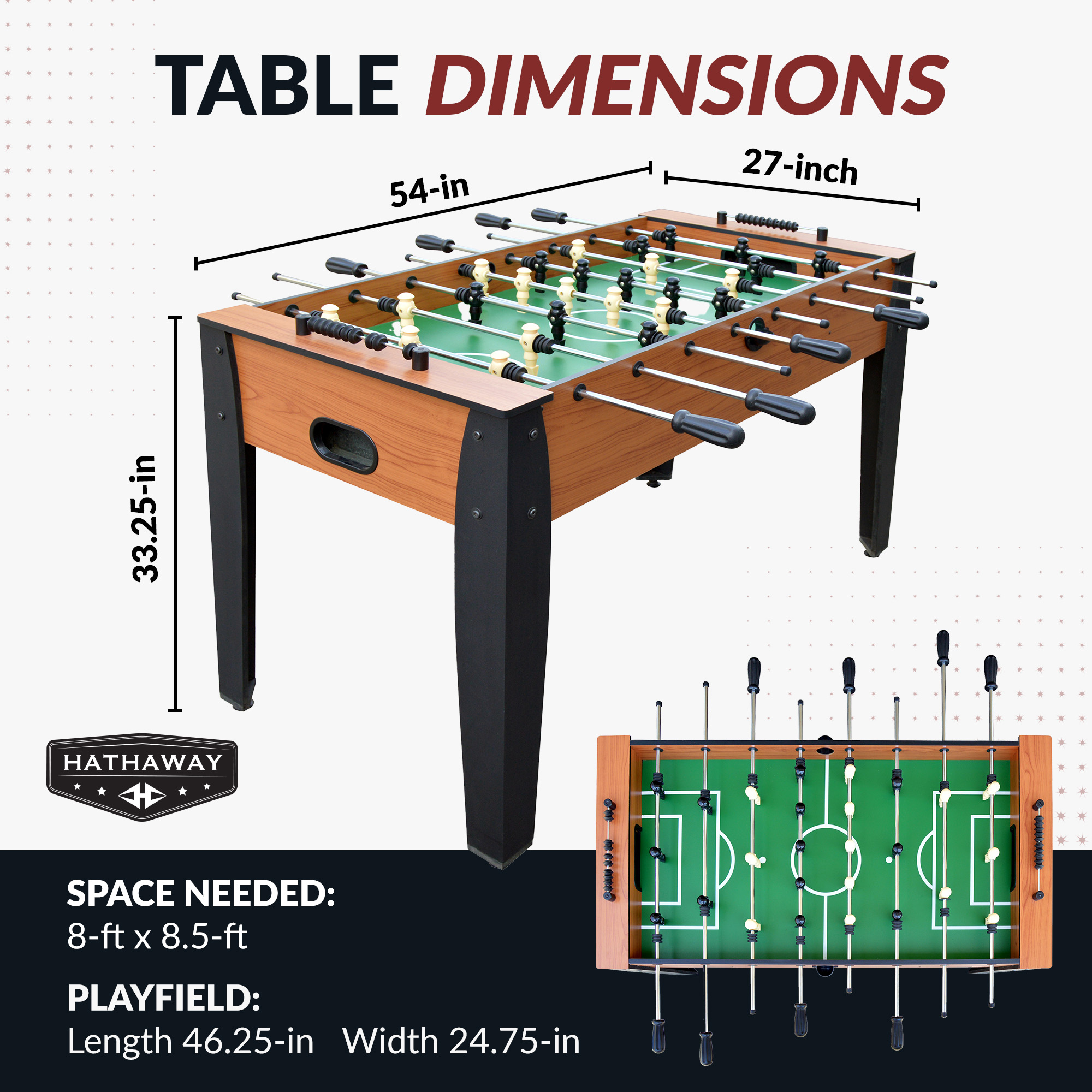 Hurricane 54-Inch Foosball Table with Light Cherry Finish, Analog Scoring and Accessories | BG1033F image 3
