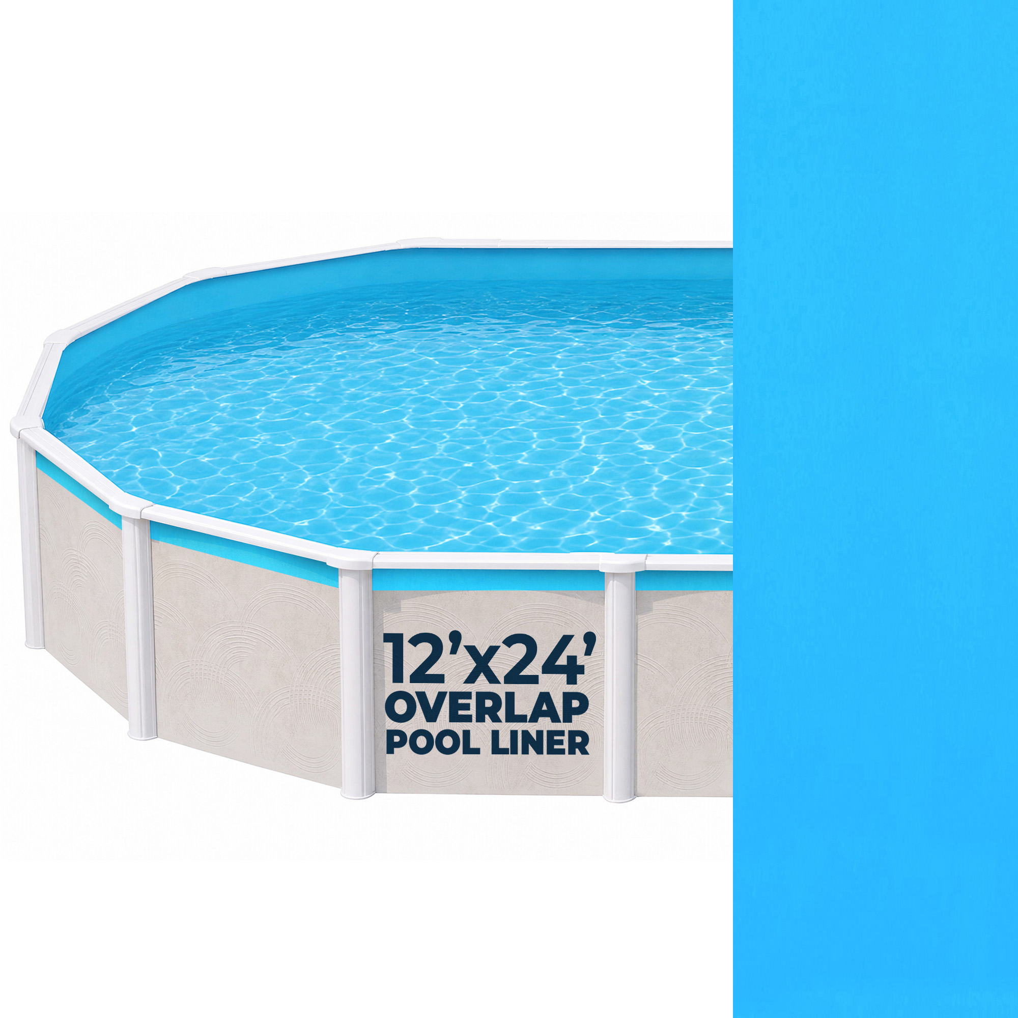 Blue 12-ft x 24-ft Oval Standard Gauge Overlap Liner - 48/54-in | NL330-20 image 2