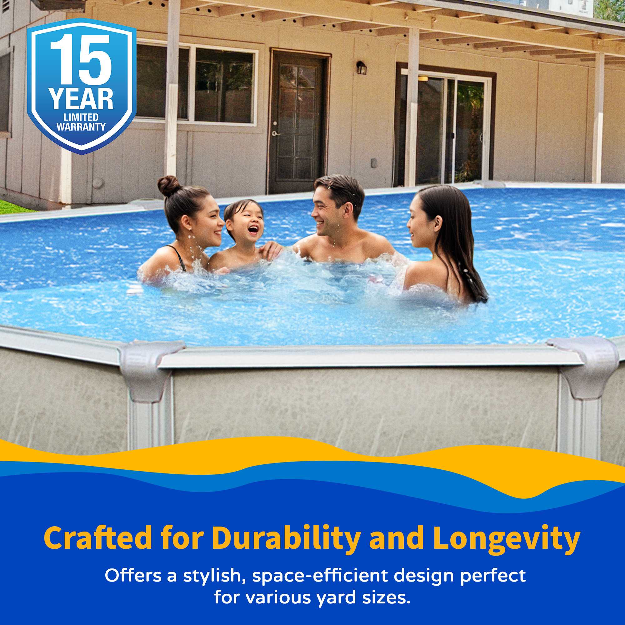 Blue Wave Martinique 12-ft x 24-ft Oval 52-in Deep Above Ground Swimming Pool – Steel Wall & Top Rails, Sand Filter, Skimmer, Liner, A-Frame Ladder image 5
