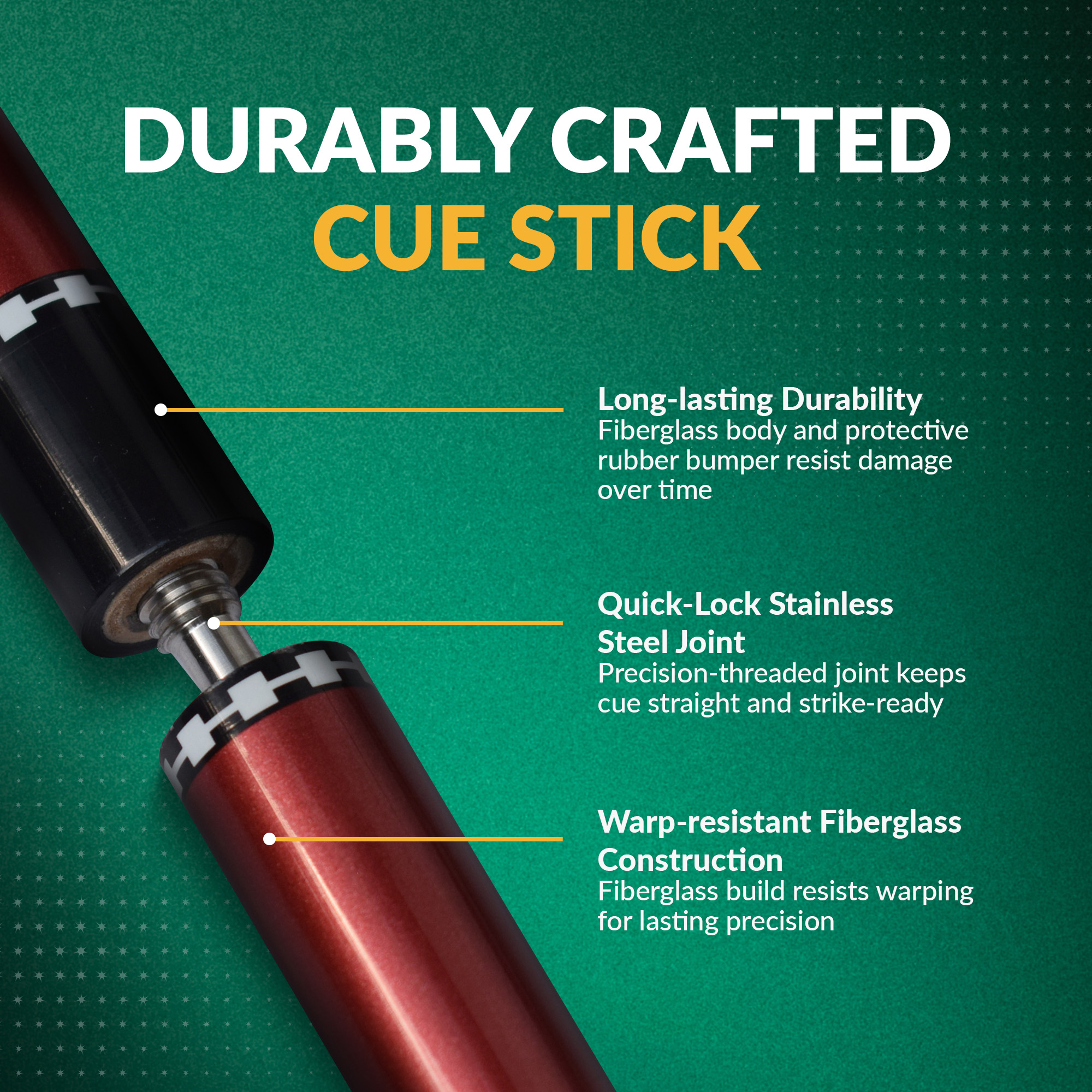 Conquest 58-in Cue Stick - Fiberglass - Red | BG2561RD image 5