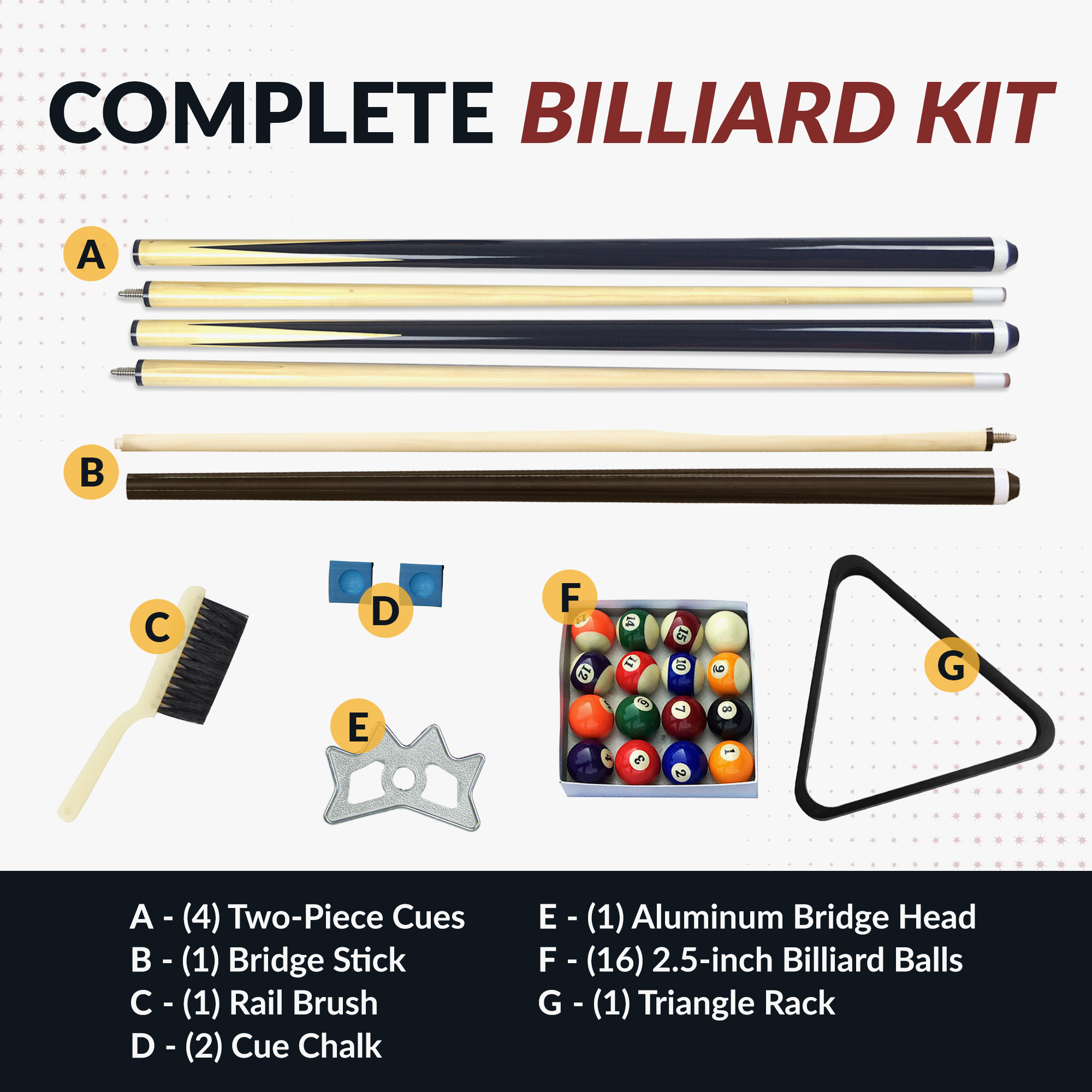 Pool Table Billiard Accessory Kit | BG2543 image 2