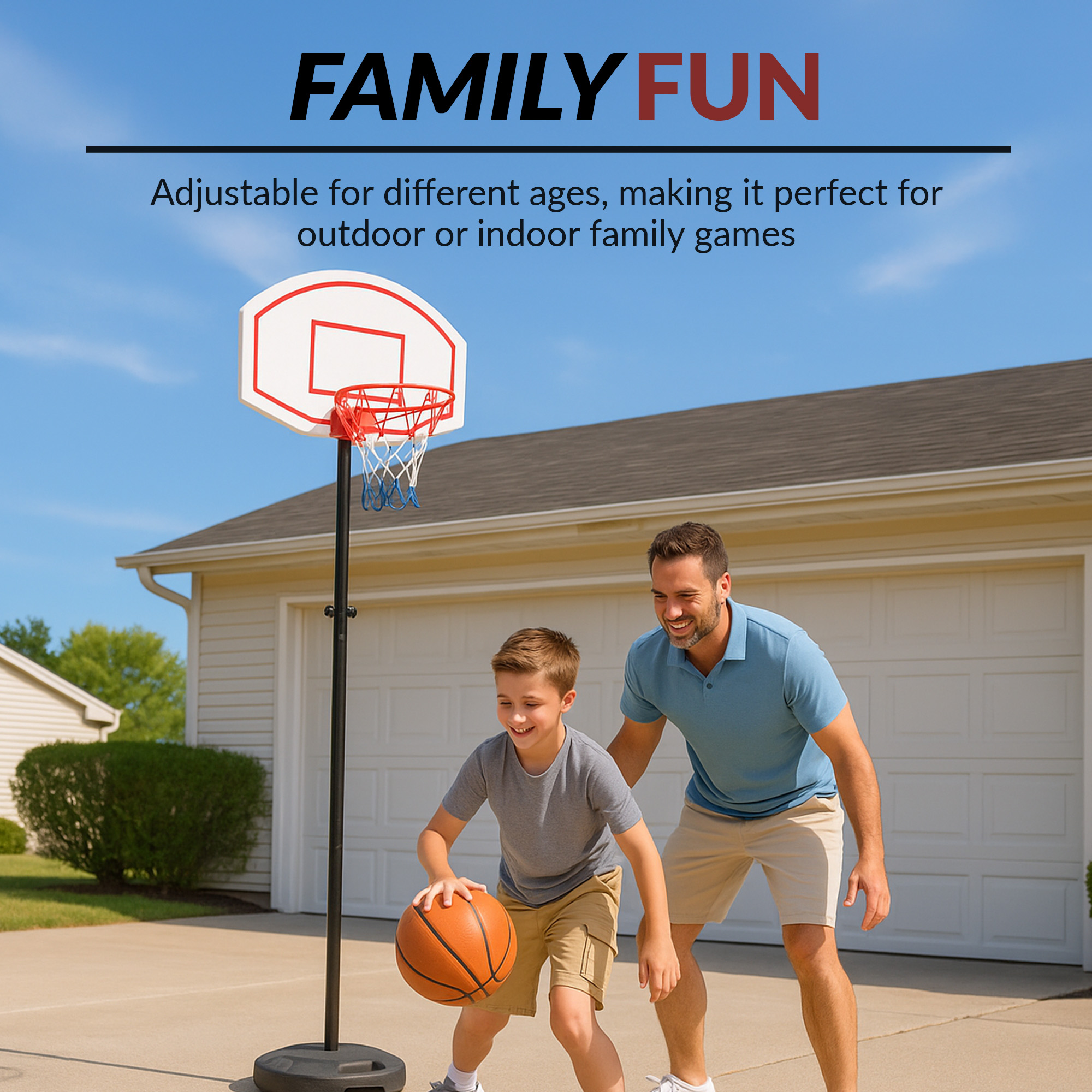 Streetball 79-in High Adjustable Portable Basketball System - White | BG50365 image 8