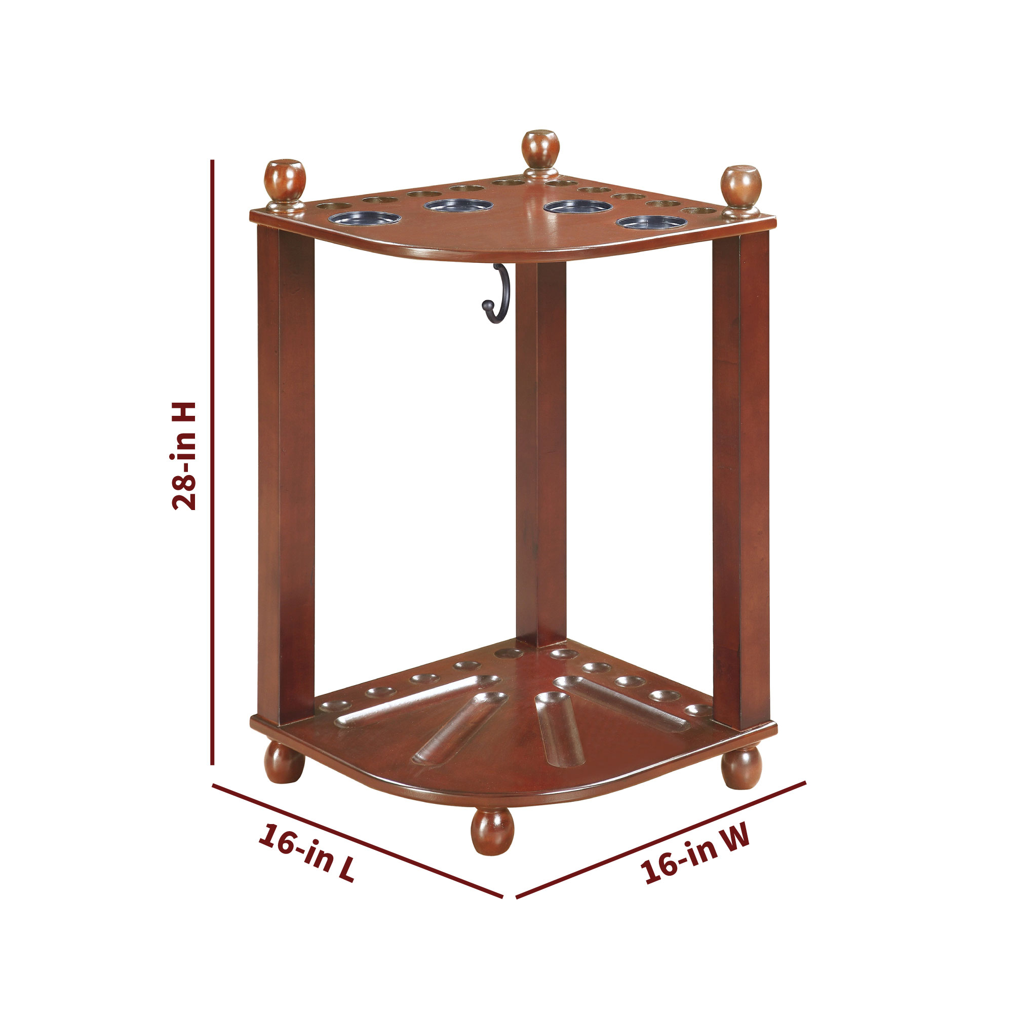Regent 28-in Corner Floor Billiard Cue Rack - Walnut Finish | BG2569W image 2