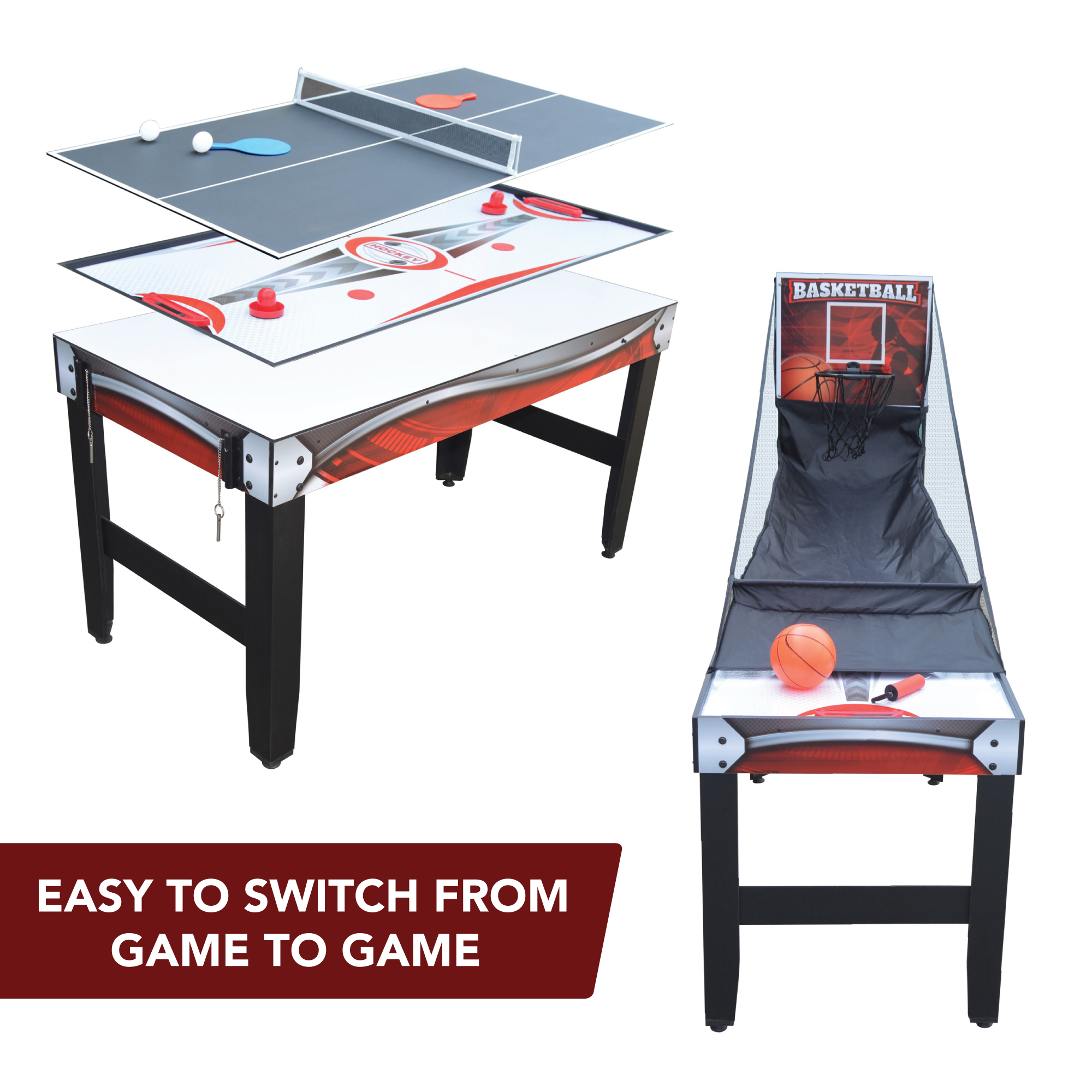 Scout 54-in Air Hockey 4-in-1 Multi-Game Table | BG5027 image 4