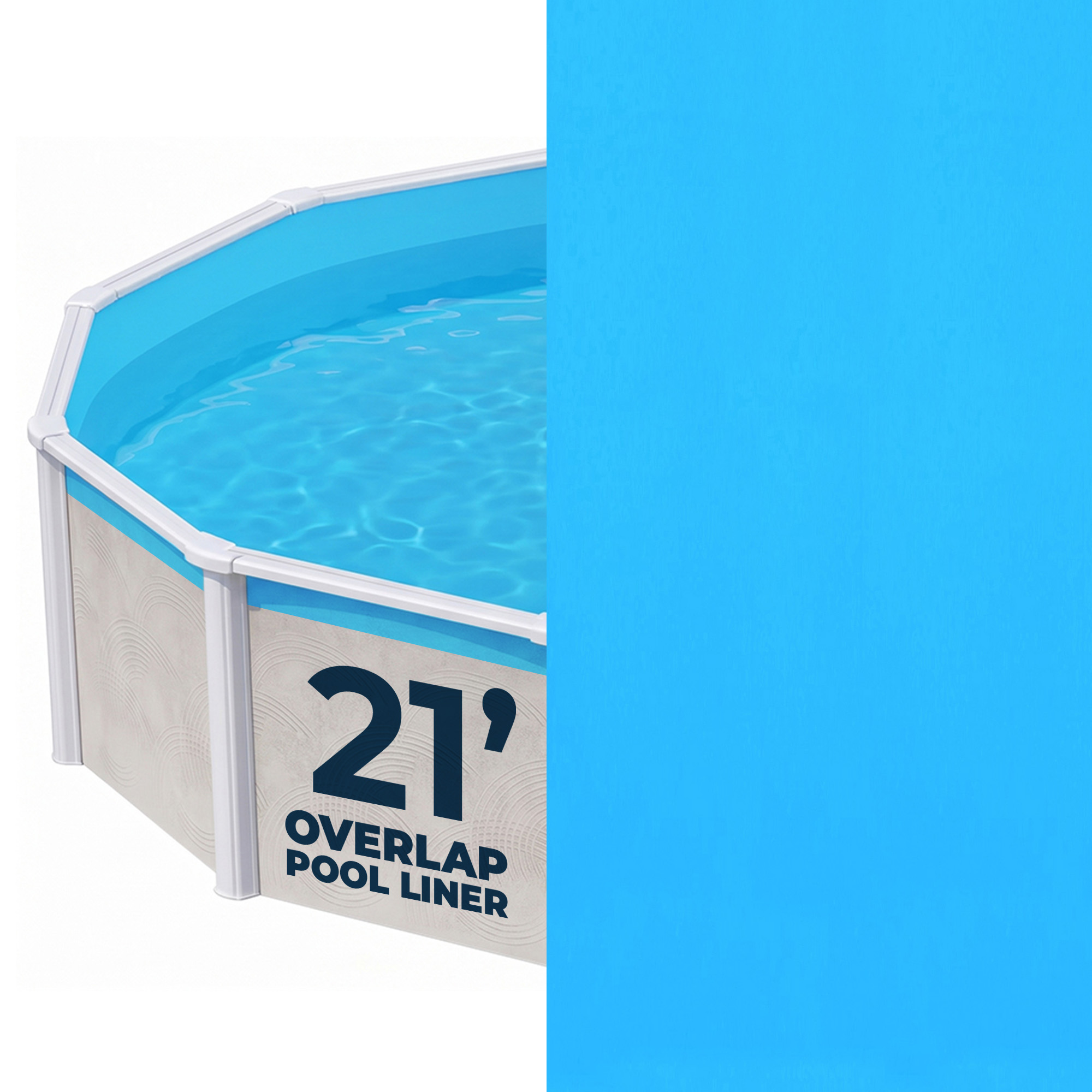 Blue 21-ft Round Standard Gauge Overlap Liner - 48/54-in | NL325-20 image 2
