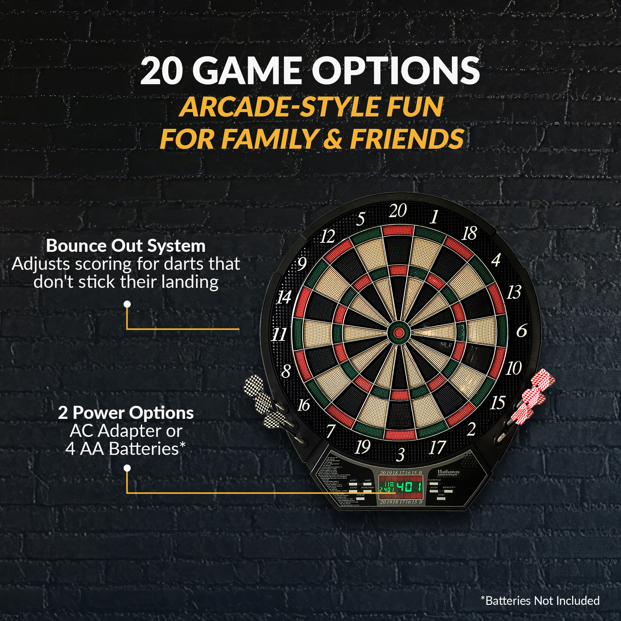 Magnum 15.5-in Electronic Dartboard - 20 Games - Soft Tip | BG1042D image 8