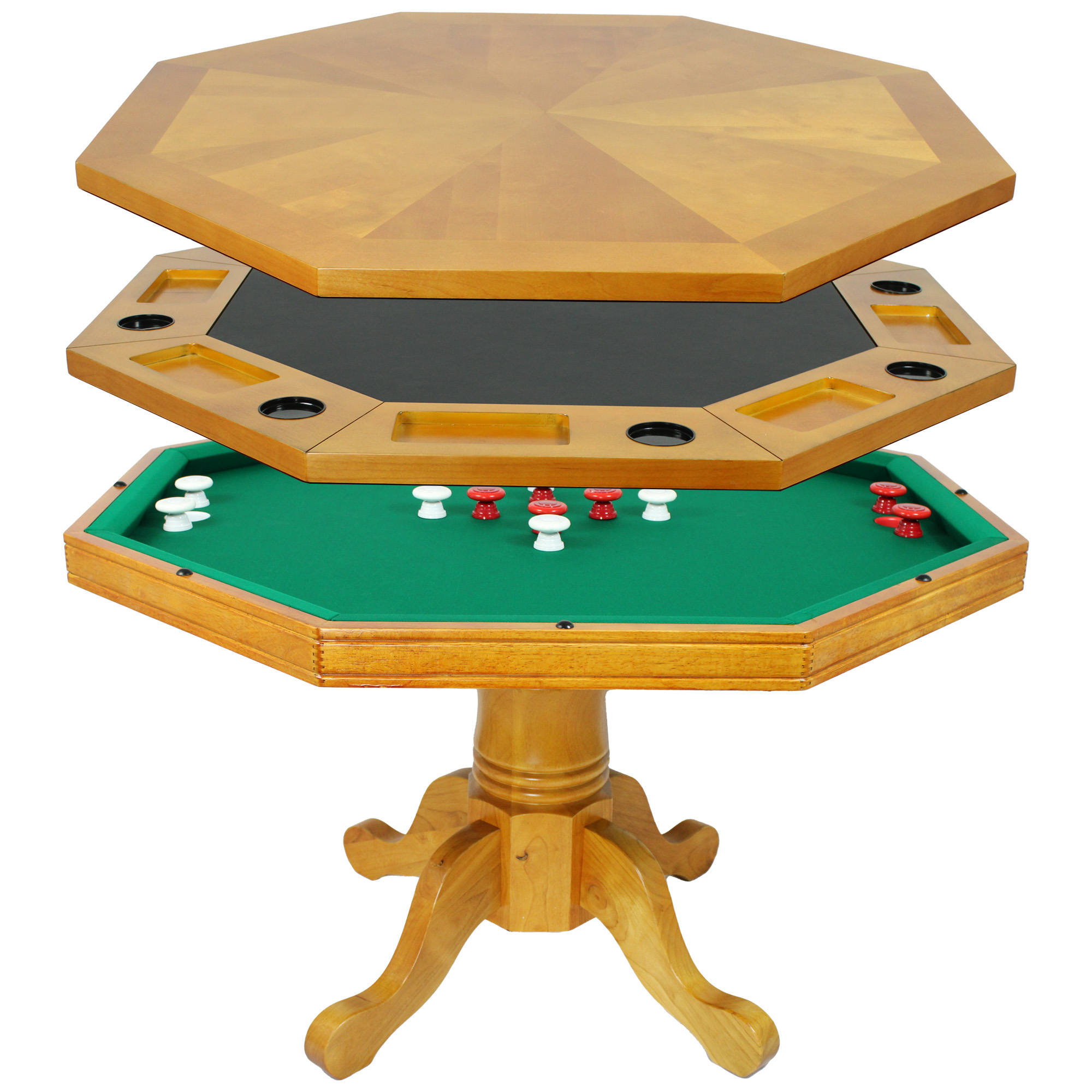 Kingston 48-in Poker Table Combo Set (Table Set Only) - Oak Finish | BG2351T