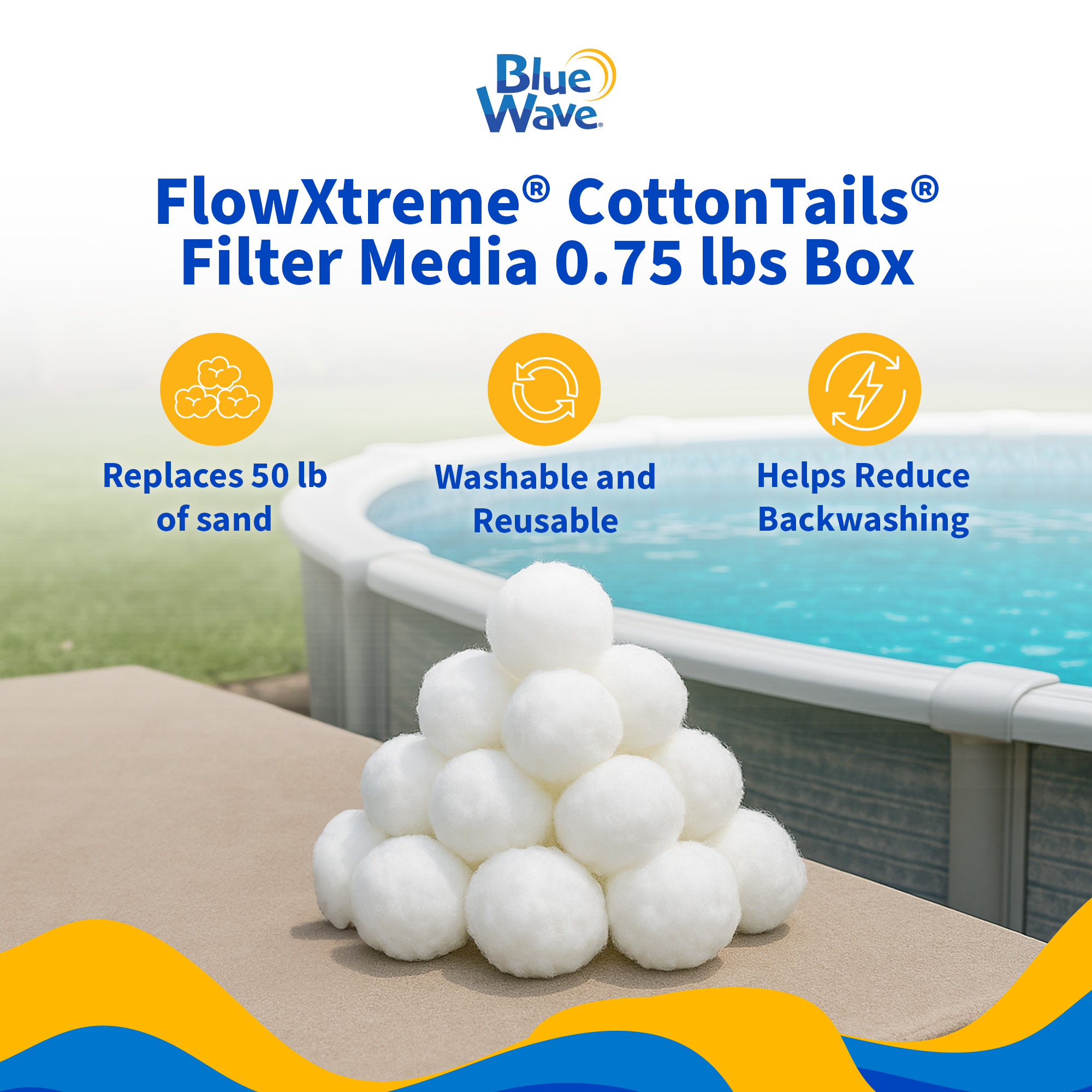 FlowXtreme® CottonTails® Filter Media 0.75-lbs (Replaces 25-lbs Sand) | NE4511 image 3