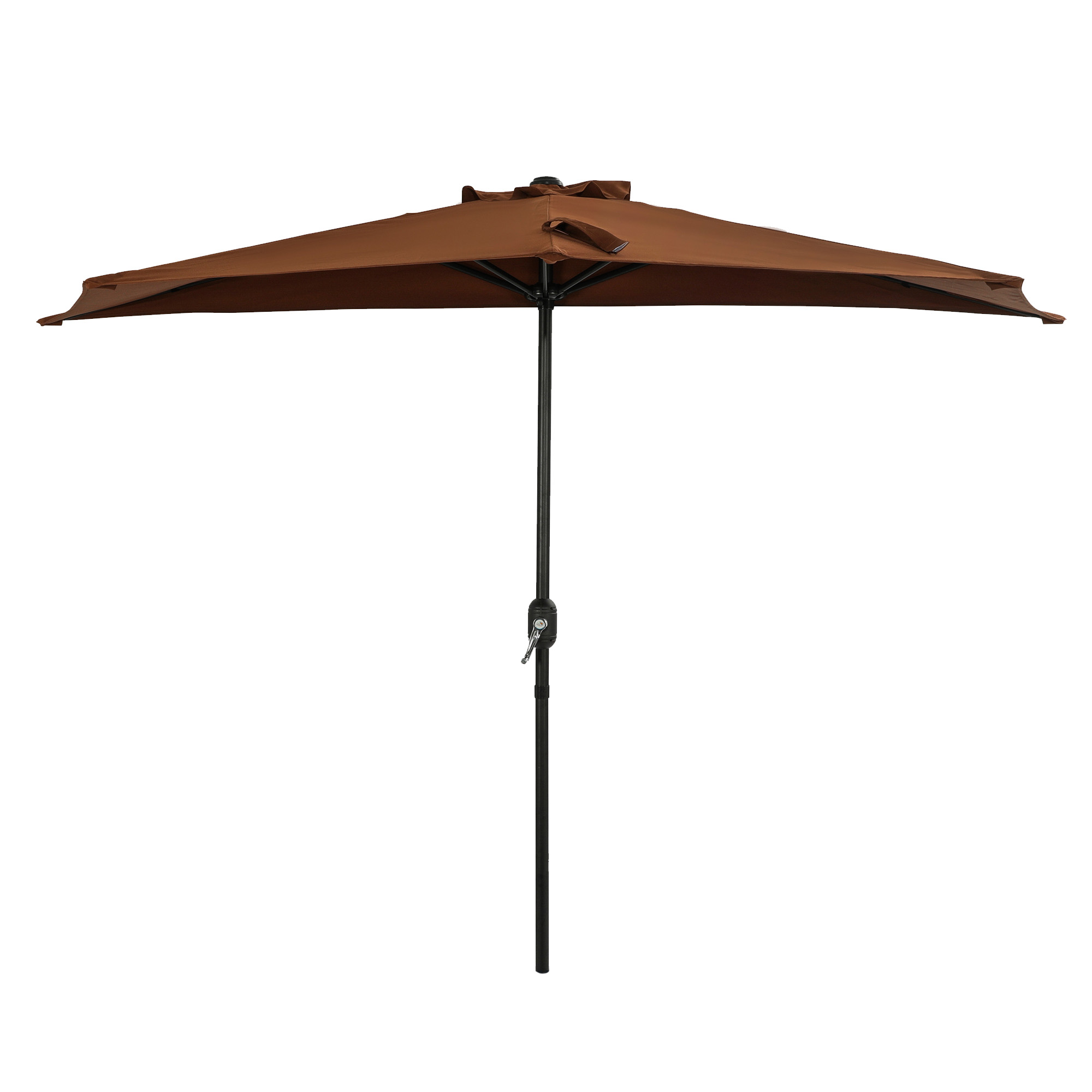 Lanai 9-ft Half Umbrella - Coffee - Polyester Canopy | NU5409CF