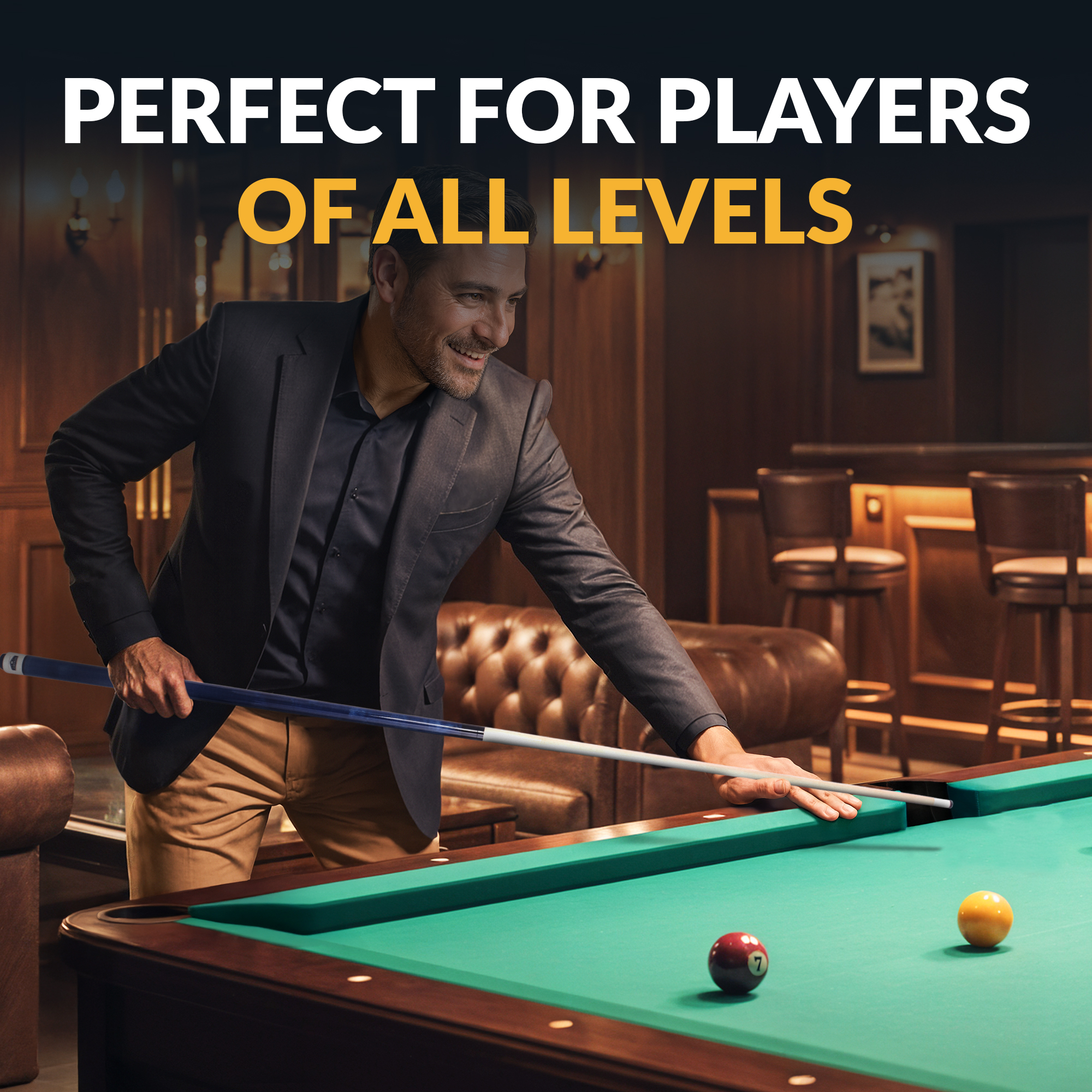Conquest 58-in Cue Stick and Case Set - Maple Wood - Blue | BG50393 image 8