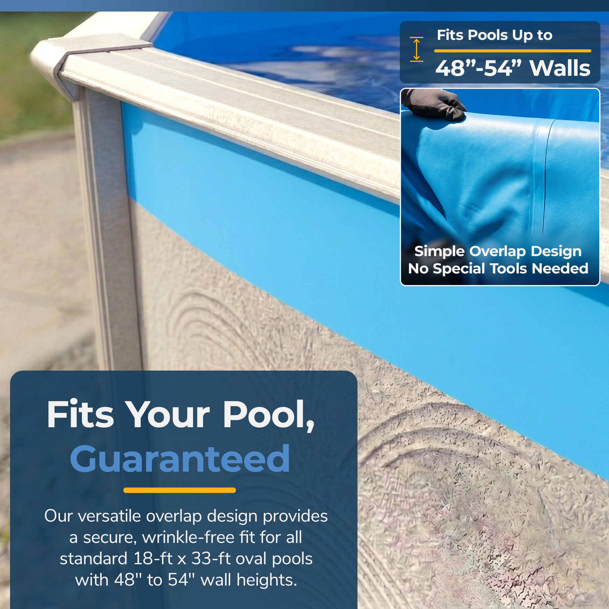 Blue 18-ft x 33-ft Oval Standard Gauge Overlap Liner - 48/54-in | NL333-20 image 5