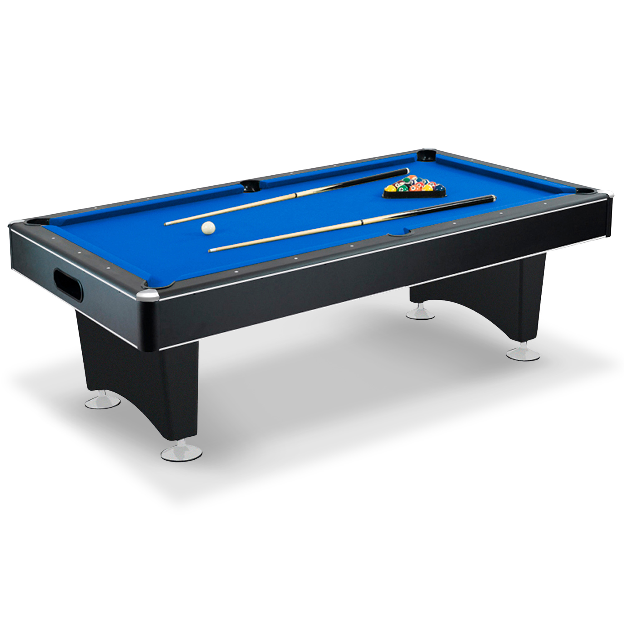 Hustler 7-ft Pool Table with Ball Return - Black with Blue Felt | BG2515PB - product image