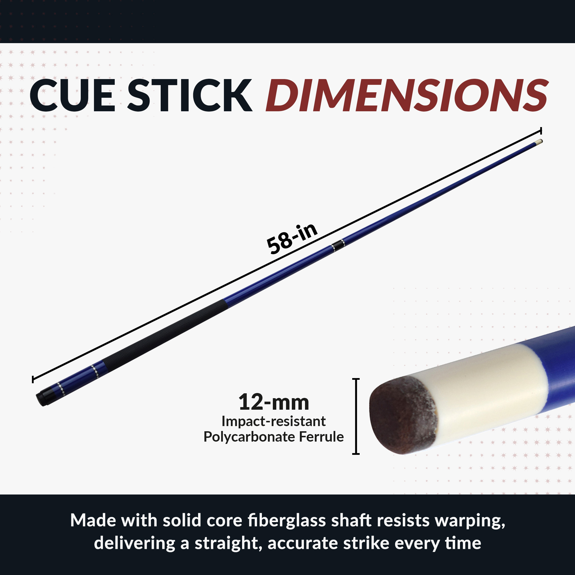 Conquest 58-in Cue Stick - Fiberglass - Blue | BG2561BL image 3