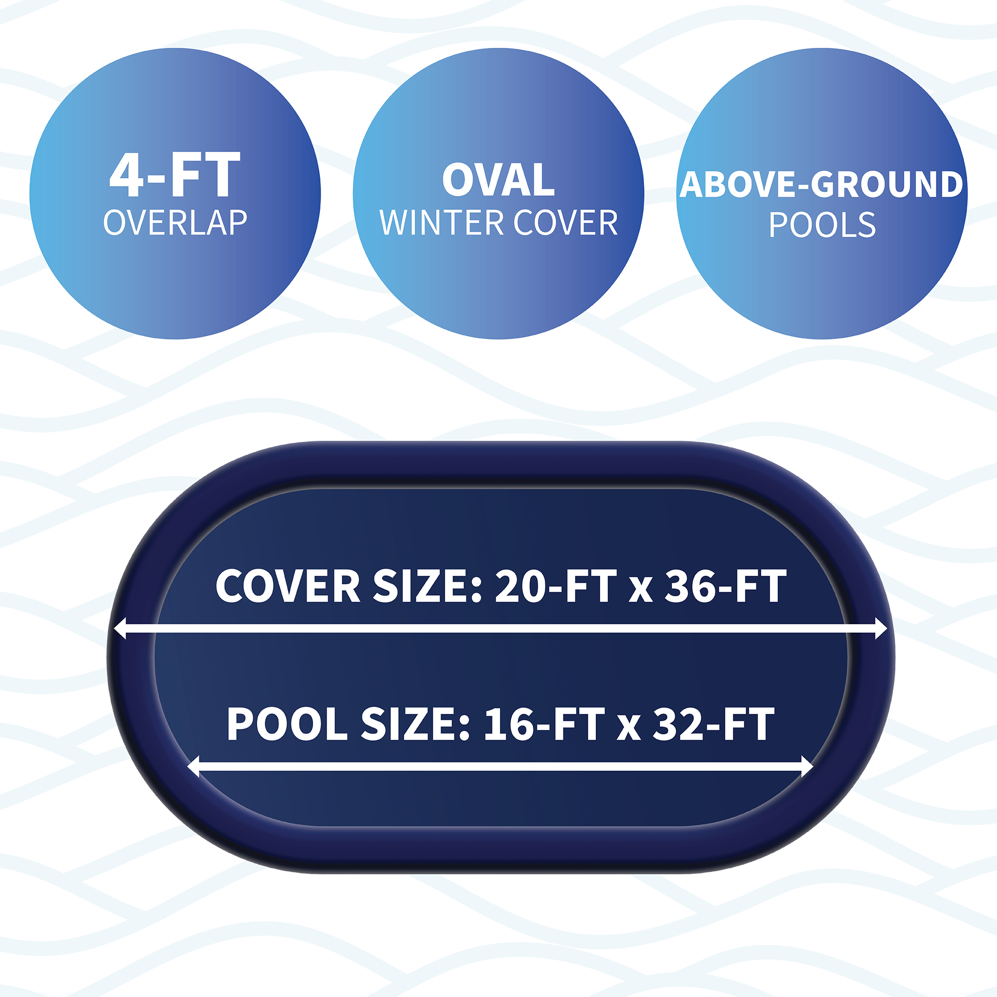 12-Year 16-ft x 32-ft Oval Above Ground Pool Winter Cover | WC826-4 image 3