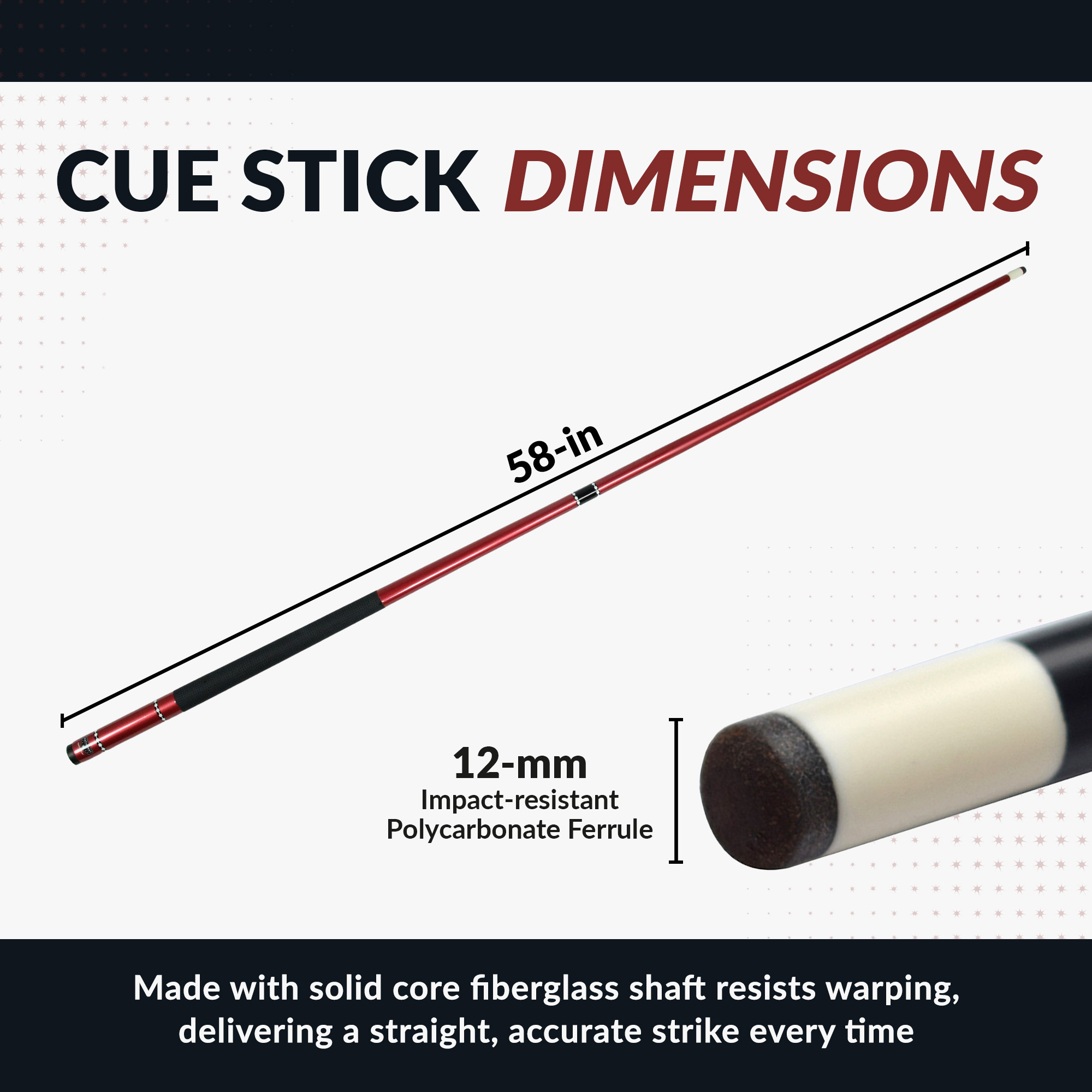 Conquest 58-in Cue Stick - Fiberglass - Red | BG2561RD image 2