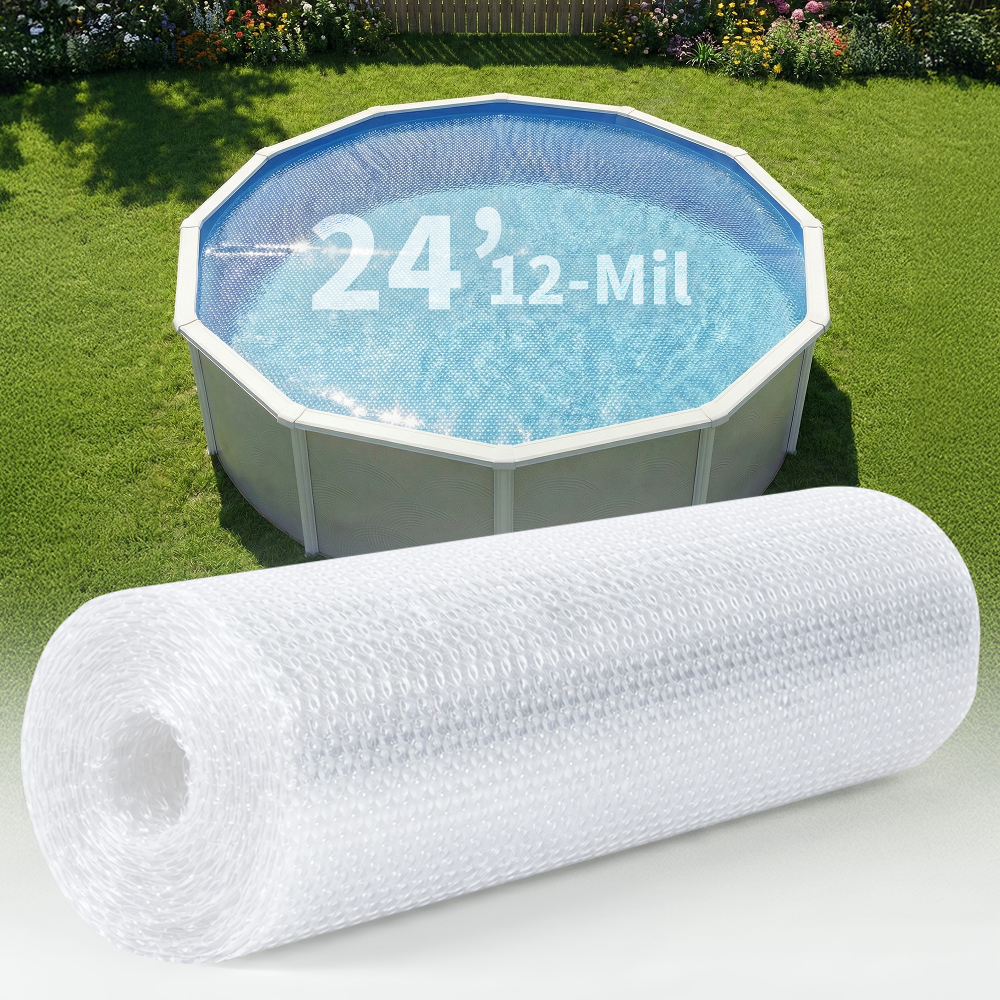 12-mil Solar Blanket for Round 24-ft Above-Ground Pools - Clear | NS486 image 2