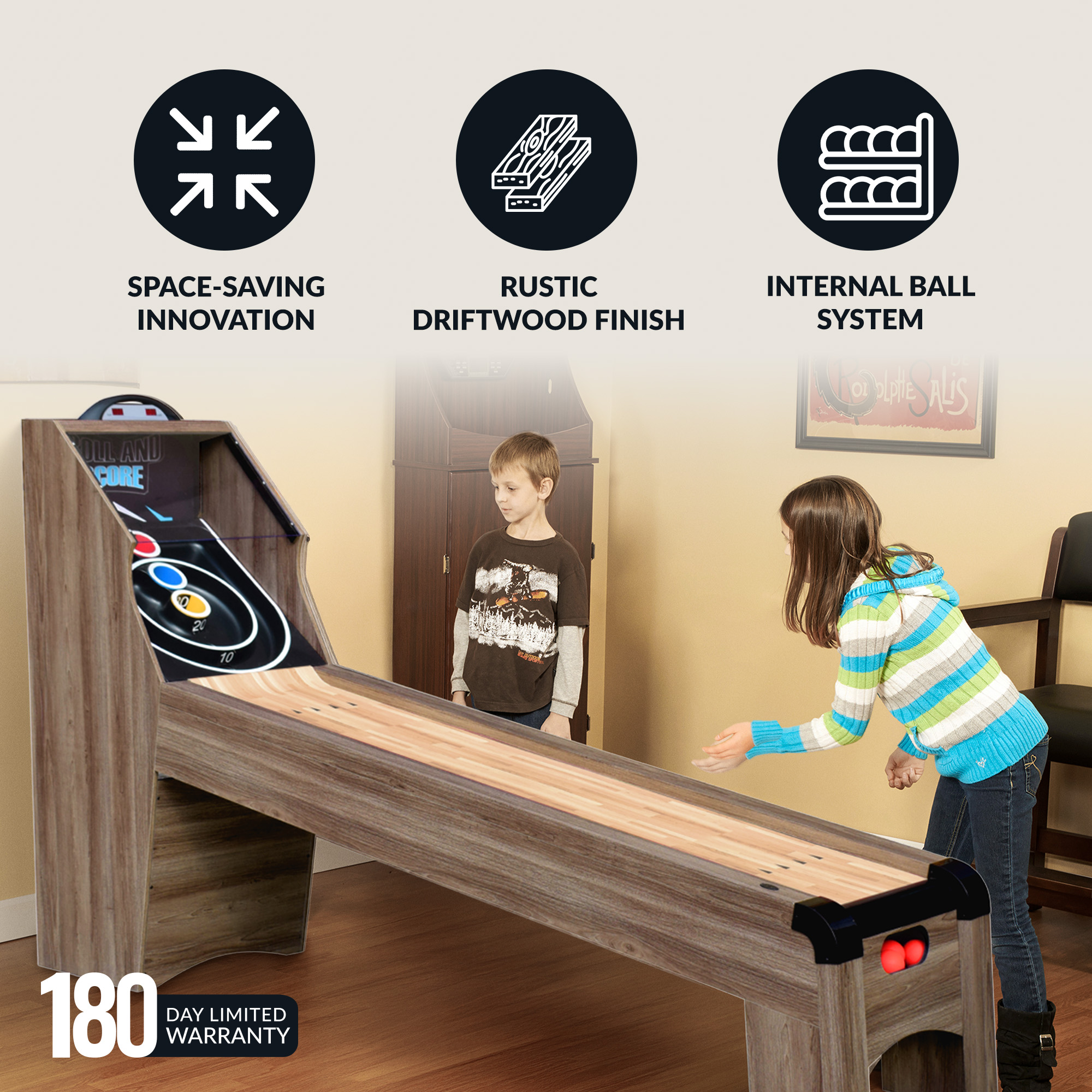 Shooting Star 9-ft Roll Hop and Score Arcade Game Table with LED Scoring | BG50375 image 5