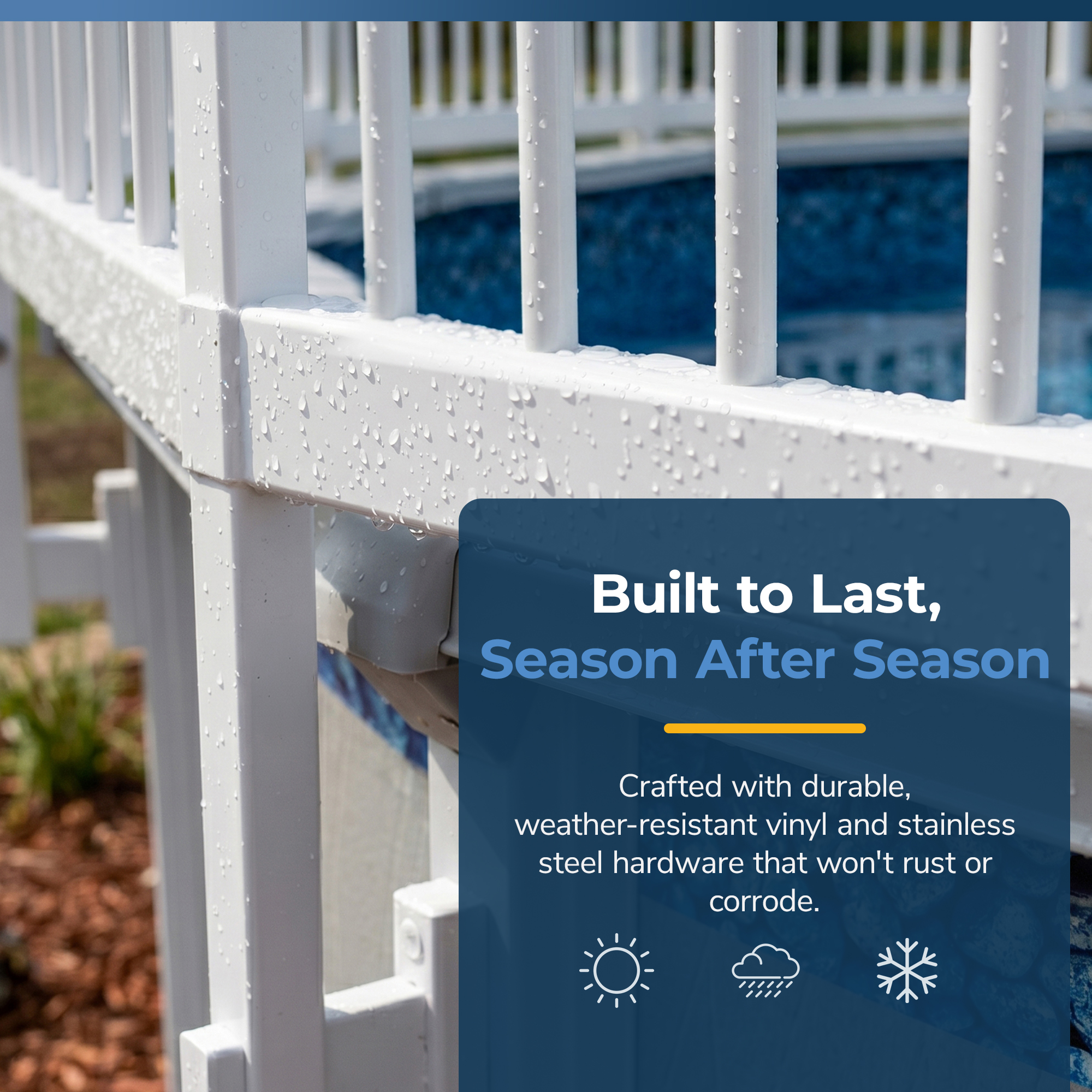 Above Ground Pool Fence Add-On Kit B (3 Sections) - White | NE146 image 6