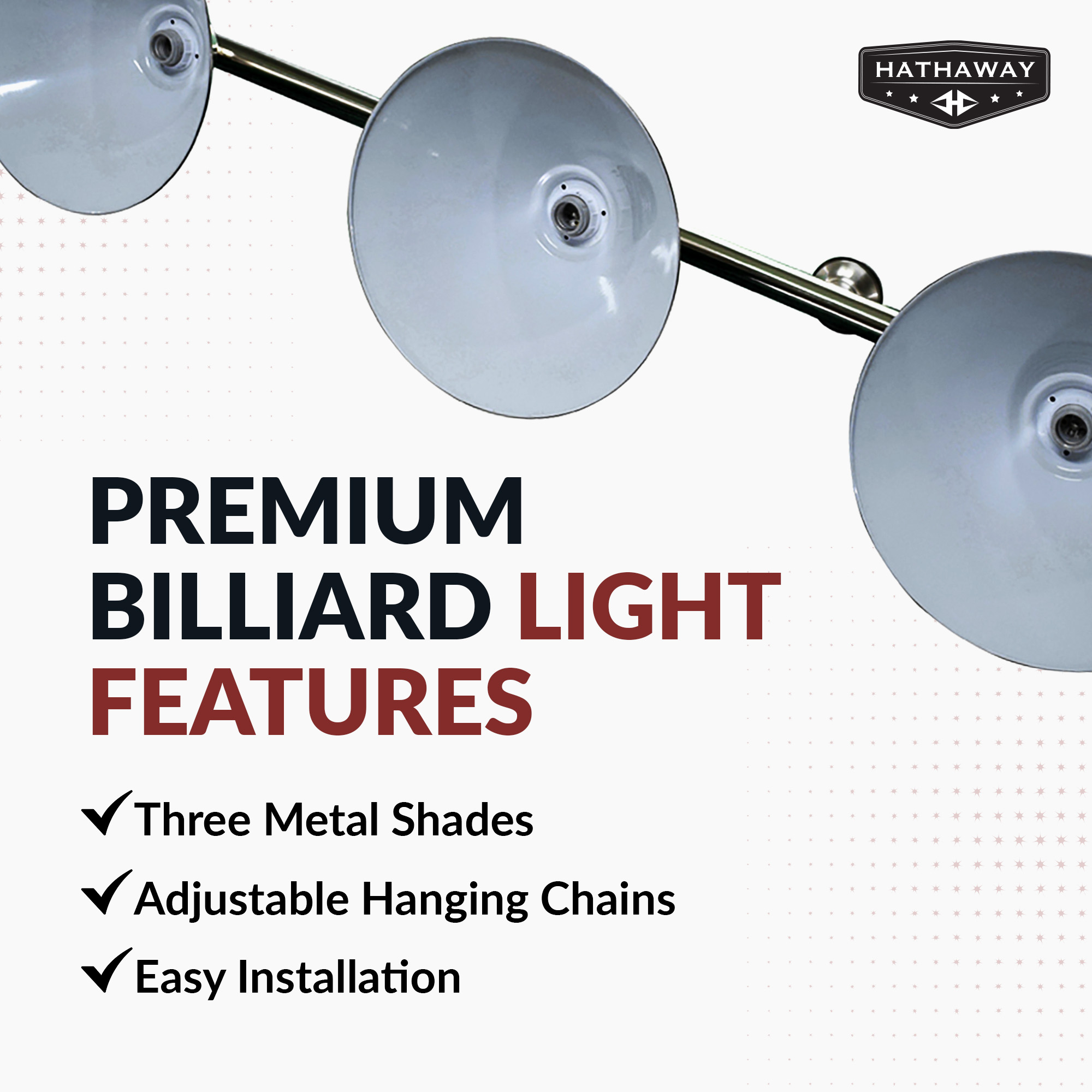 3 Shade Billiard Light - Soft Brushed Stainless Steel | BG2577 image 5