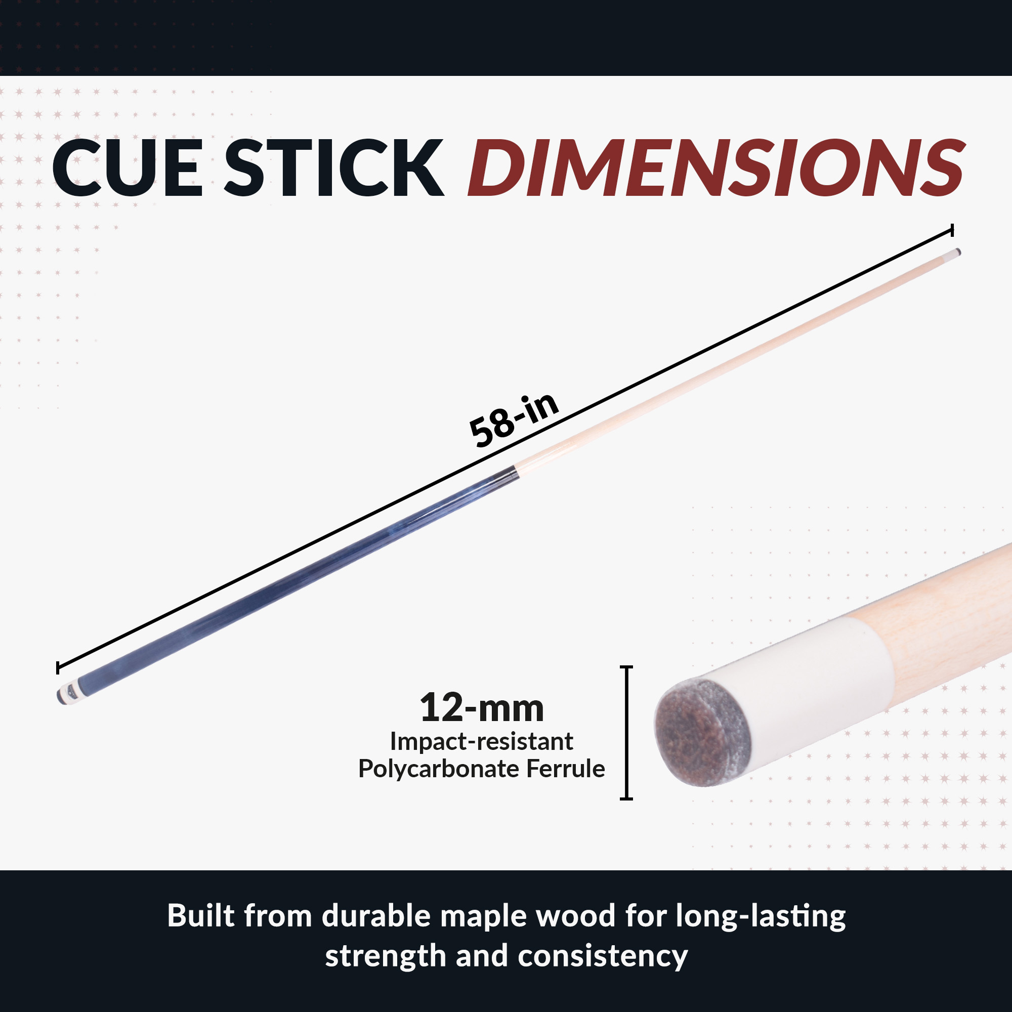 Conquest 58-in Cue Stick and Case Set - Maple Wood - Blue | BG50393 image 3