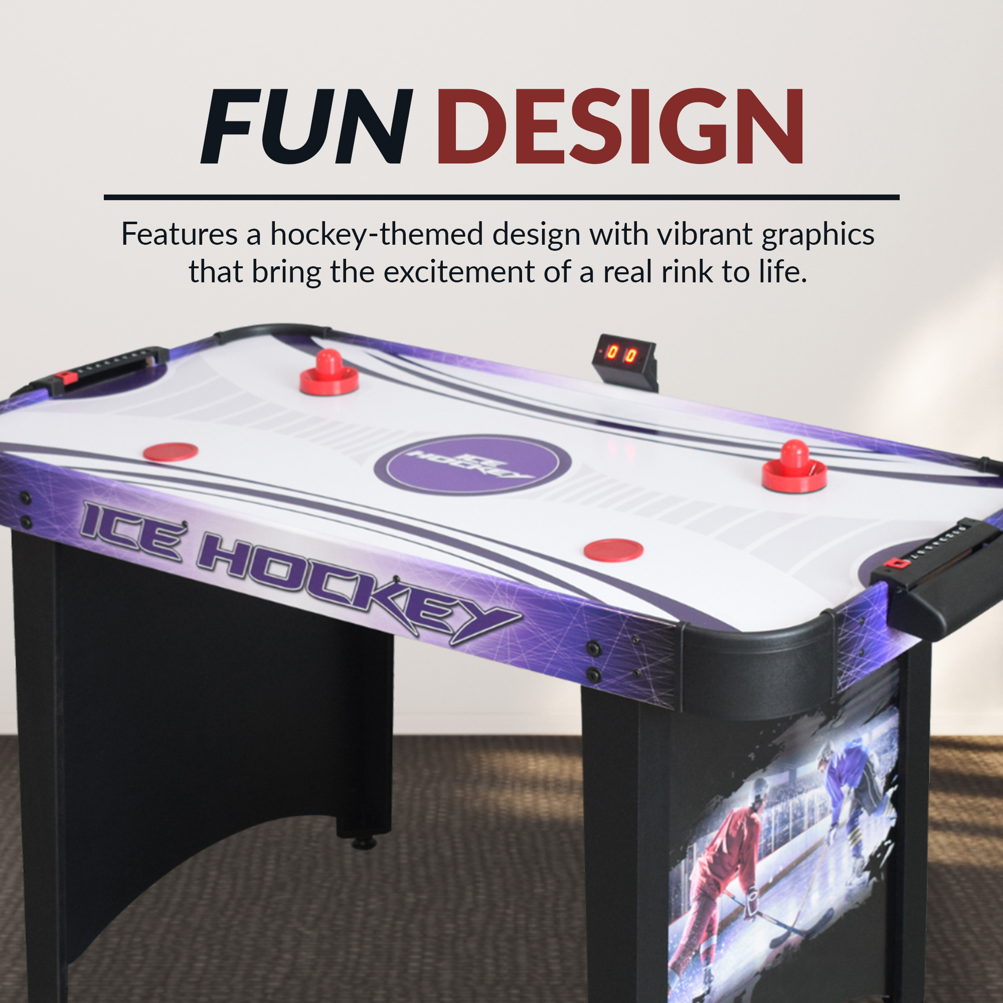 Hat Trick 48-in Air Hockey Table with LED Scoring | BG1015H image 8