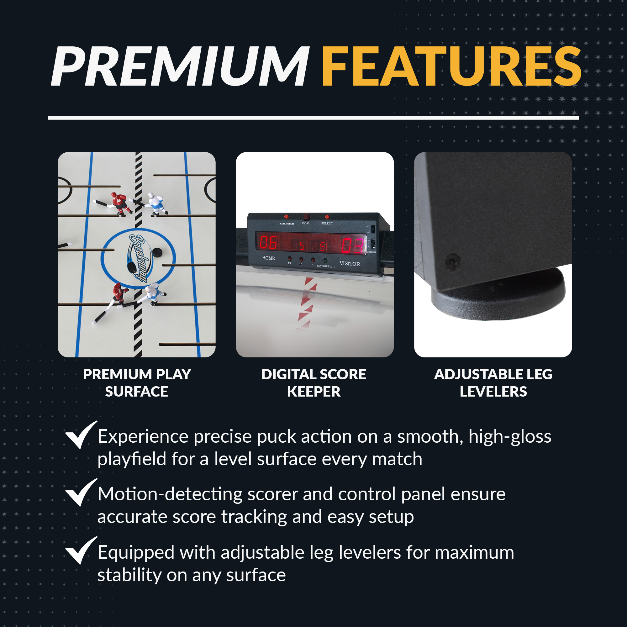 Breakaway 41-in Dome Hockey Table with LED Scoring | BG5003 image 6